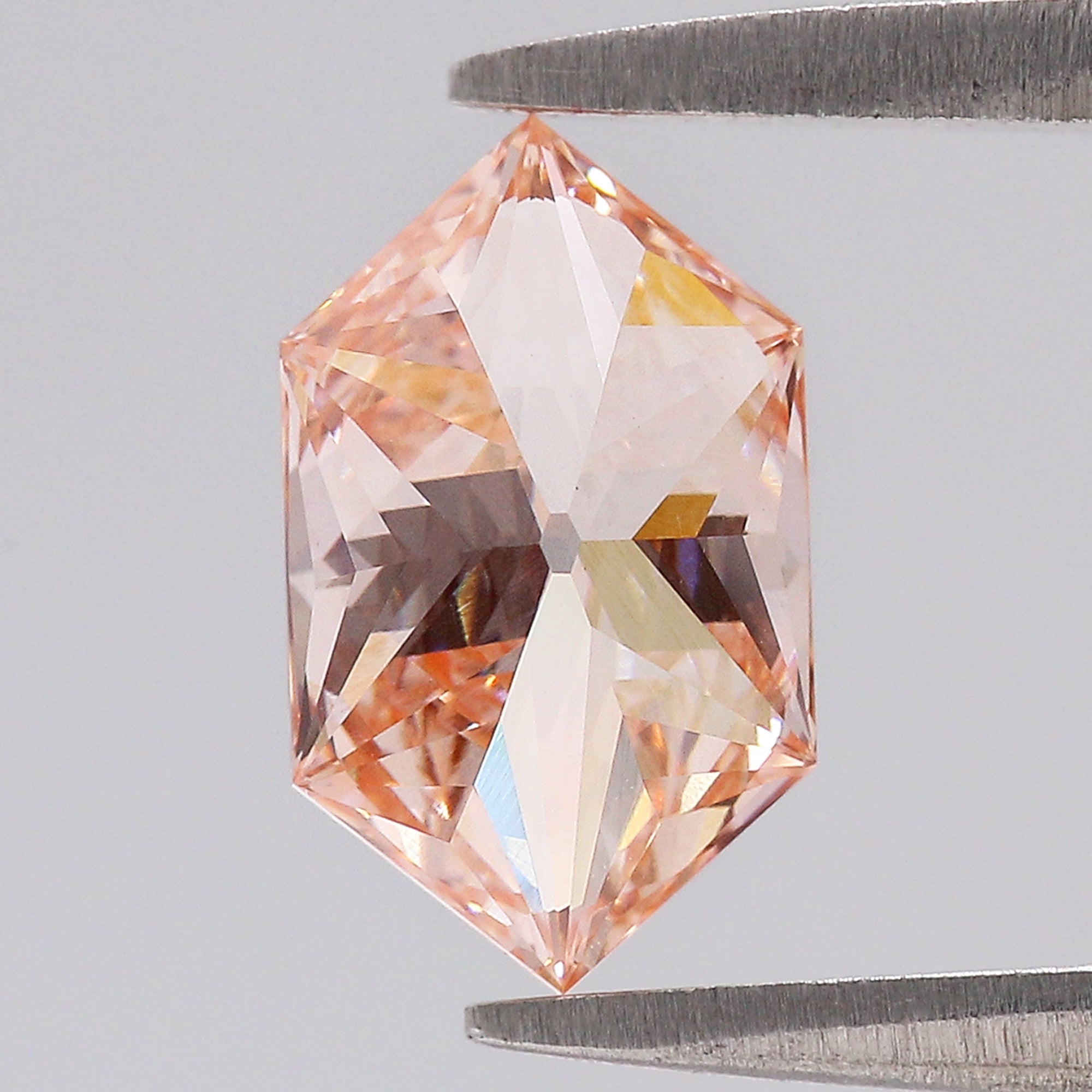 1.55 CT IGI Certified Hexagon Old European Cut Diamond Fancy Vivid Pink Color VS1 Clarity Lab Grown Diamond Lab Created Diamond L3665