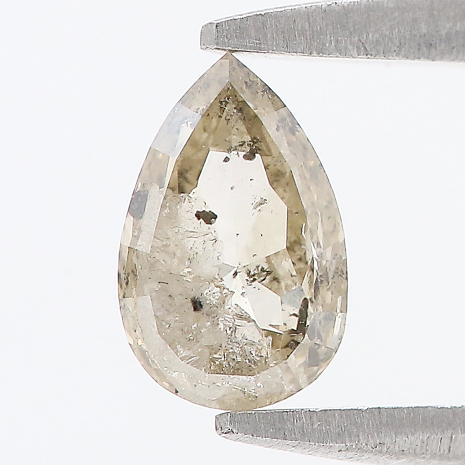 0.54 CT Natural Loose Pear Diamond Salt And Pepper Pear Diamond Natural Loose Pear Diamond 6.45 MM Pear Rose Cut Diamond Pear Diamond LQ378