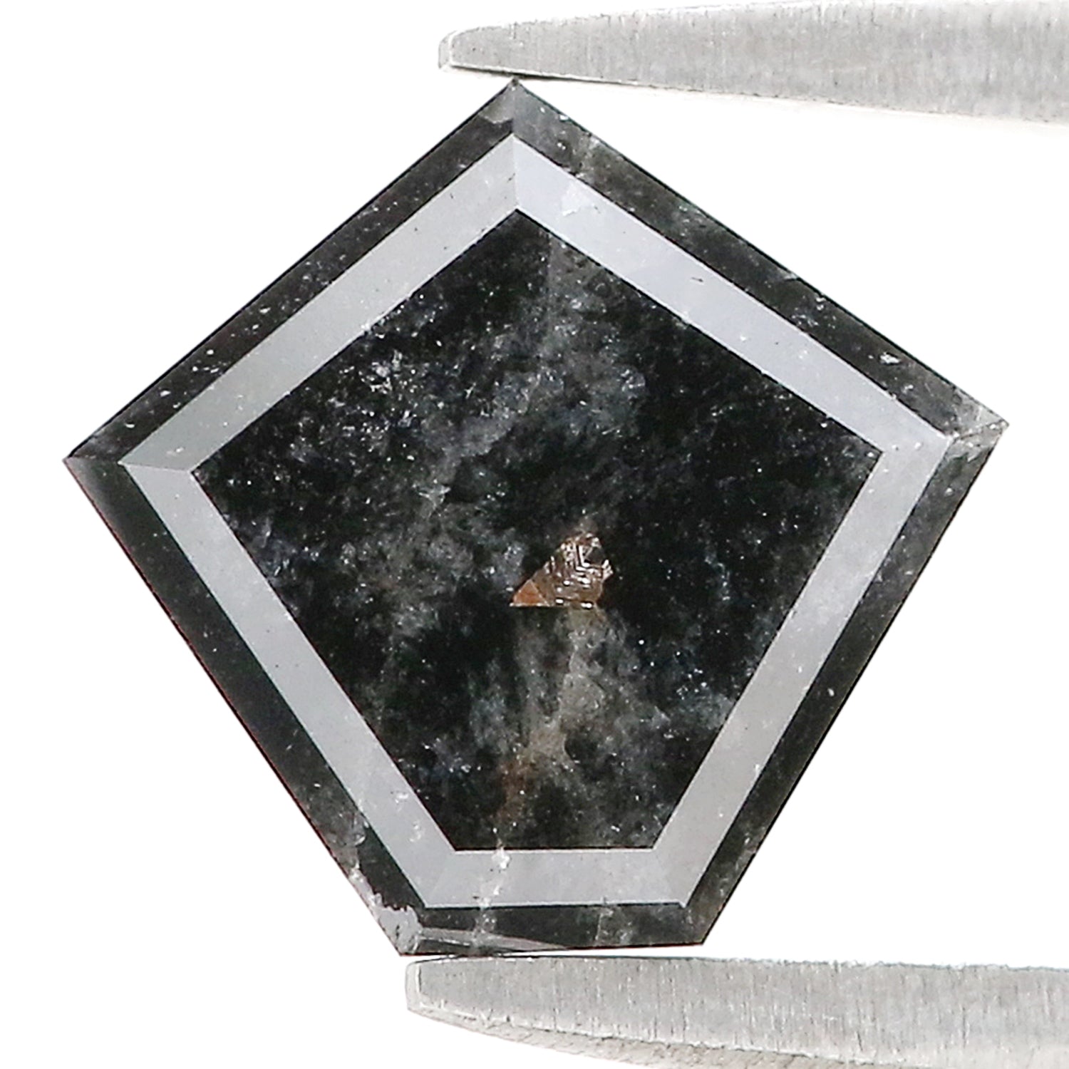 2.28 Ct Natural Loose Pentagon Shape Diamond Black Color Pentagon Diamond 8.75 MM Natural Loose Diamond Black Pentagon Cut Diamond QL870