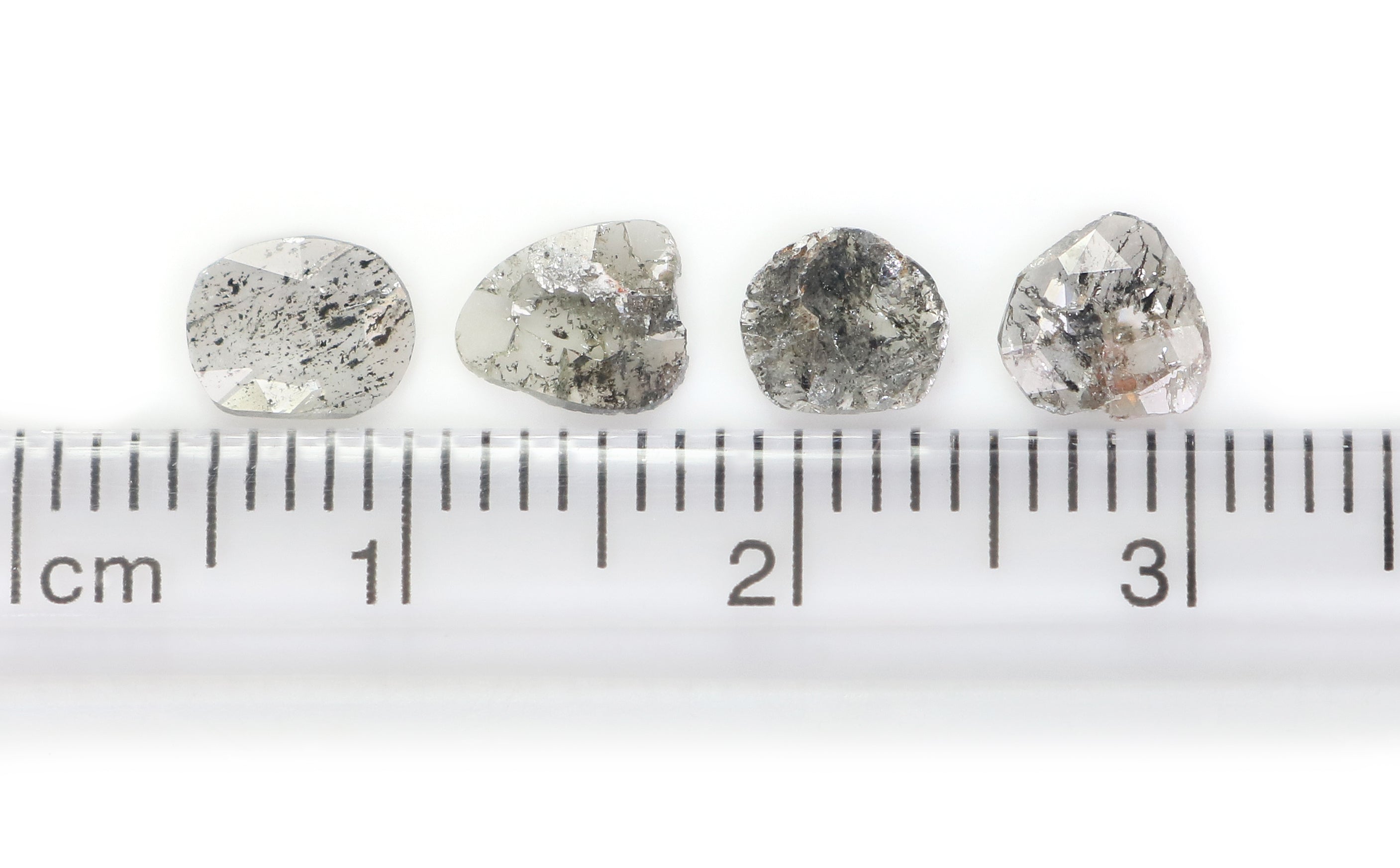 0.94 CT Natural Loose Slice Shape Diamond Salt And Pepper Slice Cut Diamond 5.95 MM Natural Black Grey Diamond Irregular Cut Diamond L3471