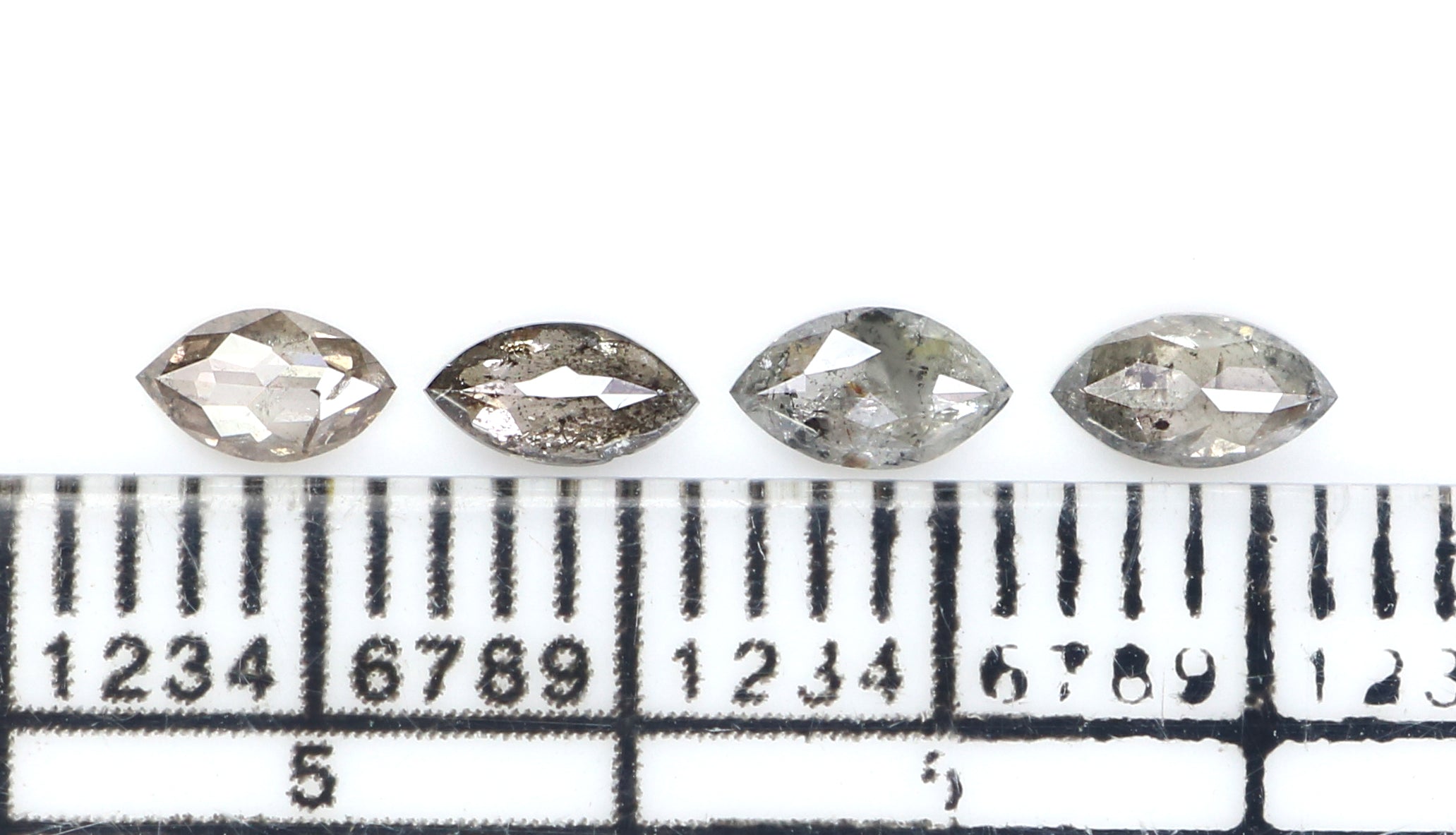 0.44 CT Natural Loose Marquise Shape Diamond Salt And Pepper Marquise Cut Diamond 4.60 MM Black Grey Color Marquise Rose Cut Diamond KQ2659