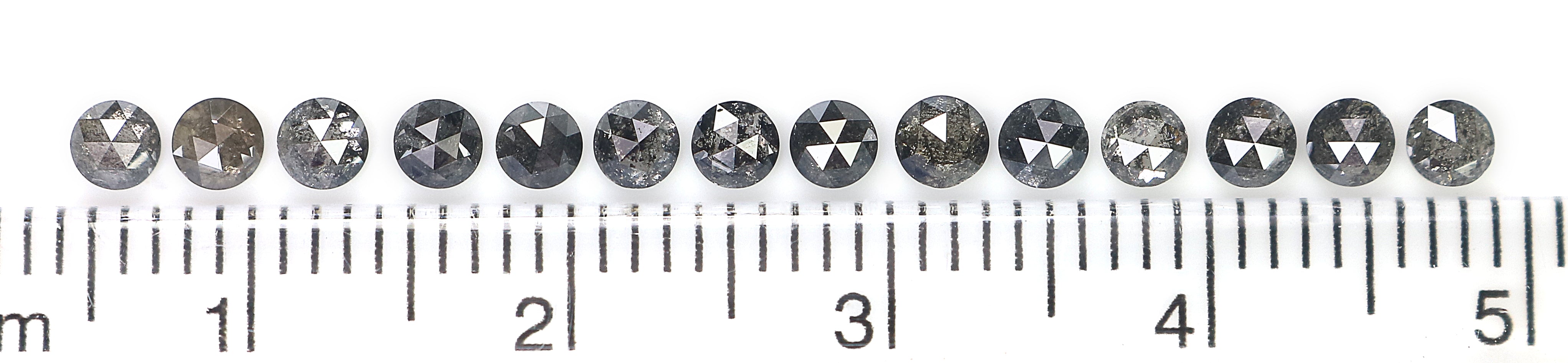 1.34 Ct Natural Loose Round Rose Cut Diamond Salt And Pepper Round Diamond 2.70 MM Natural Black Grey Color Round Rose Cut Diamond LQ1823