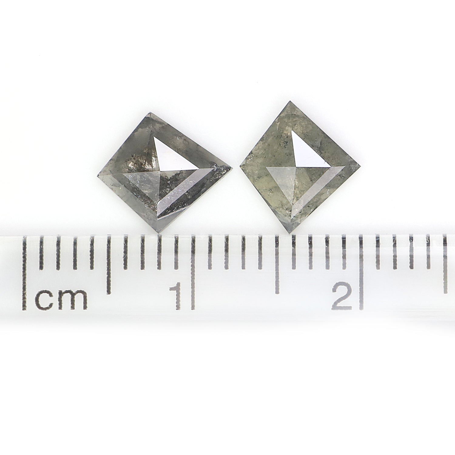 1.14 CT Natural Loose Kite Cut Pair Diamond Salt And Pepper Kite Shape Diamond 8.15 MM Natural Black Grey Color Kite Rose Cut Diamond N2606