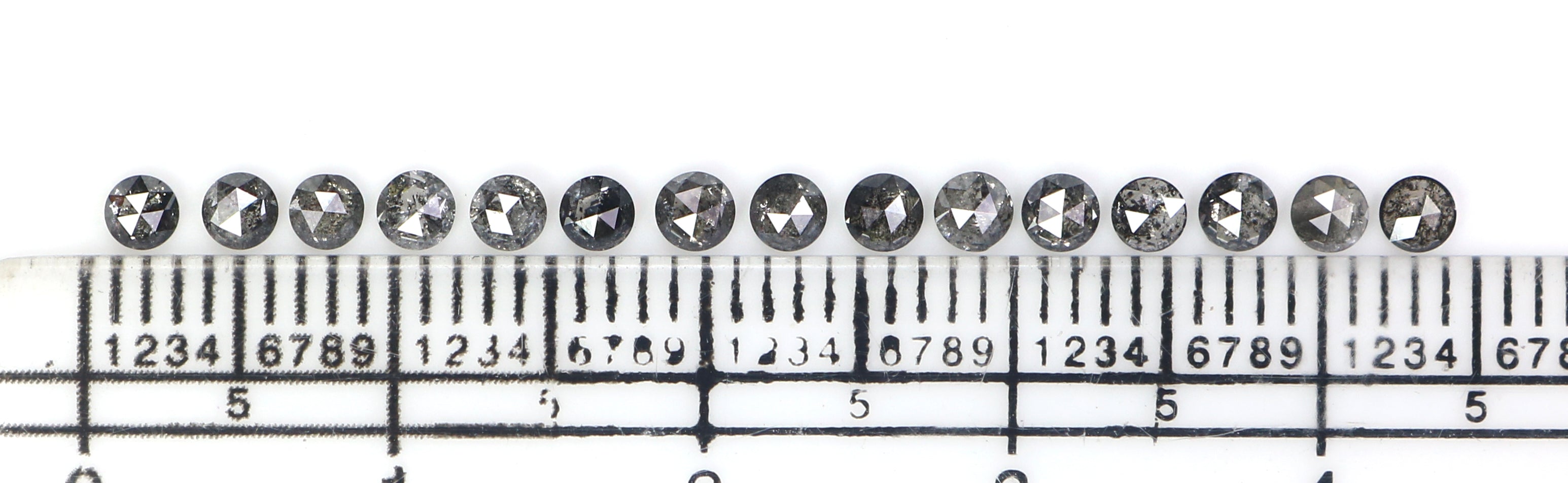 1.03 Ct Natural Loose Round Cut Diamond Salt And Pepper Diamond 2.45 MM Natural Loose Diamond Black Grey Color Round Rose Cut Diamond KQ2669