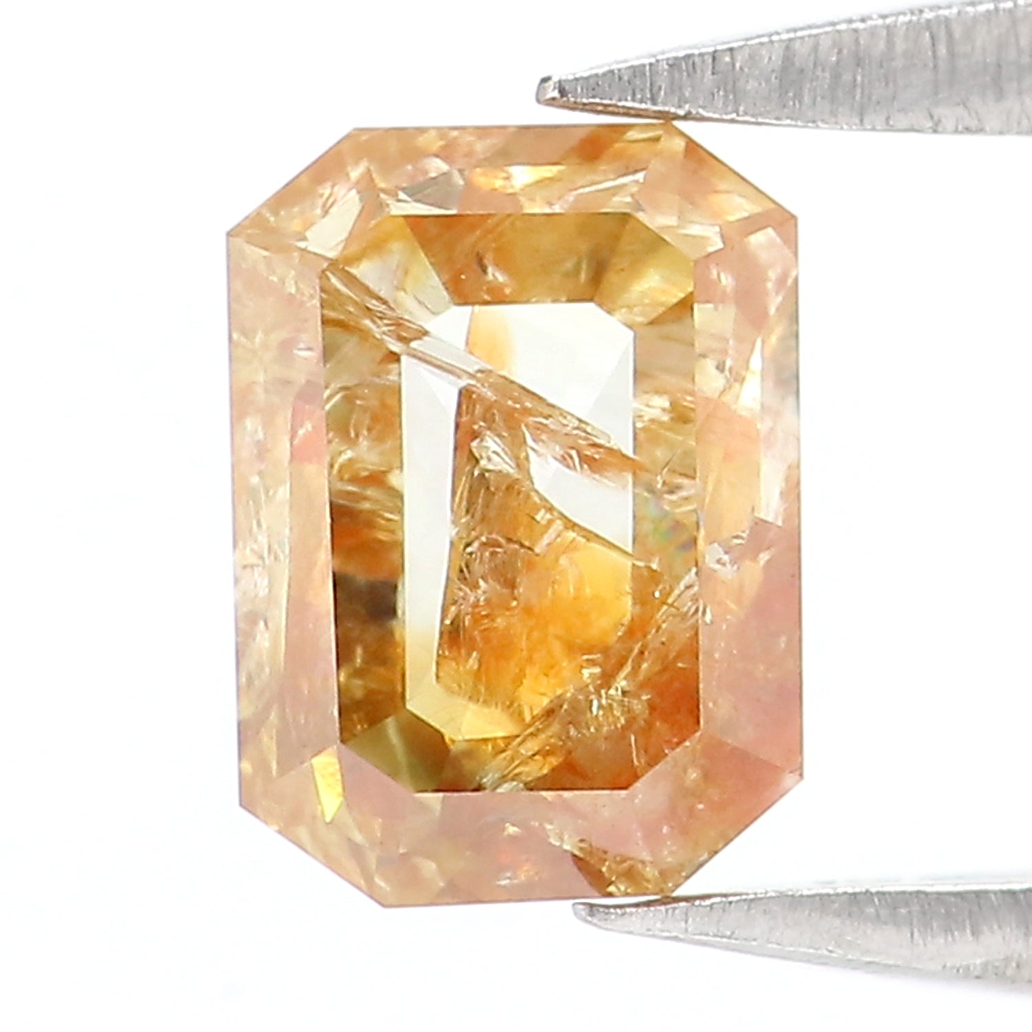 0.75 CT Natural Loose Emerald Shape Diamond Yellow Color Emerald Cut Diamond 6.10 MM Natural Yellow Diamond Emerald Rose Cut Diamond LQ359