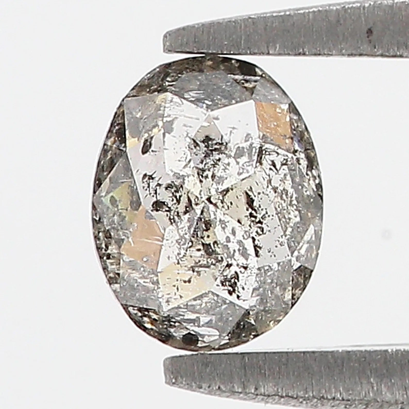 0.51 Ct Natural Loose Oval Shape Diamond Black Grey Color Oval Diamond 5.65 MM Natural Loose Diamond Salt and Pepper Oval Cut Diamond QN1001