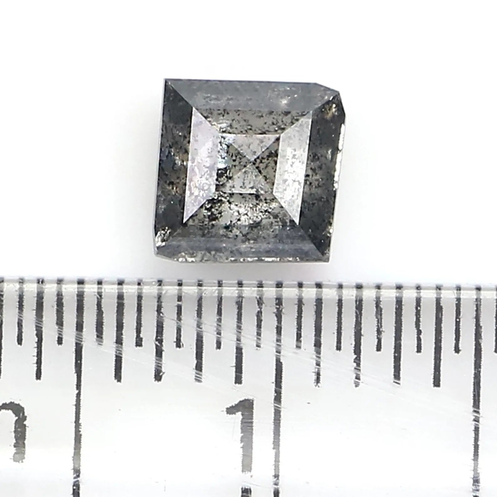0.53 CT Natural Loose Square Shape Diamond Salt And Pepper Square Diamond 6.20 MM Natural Black Grey Color Square Rose Cut Diamond NQ7996