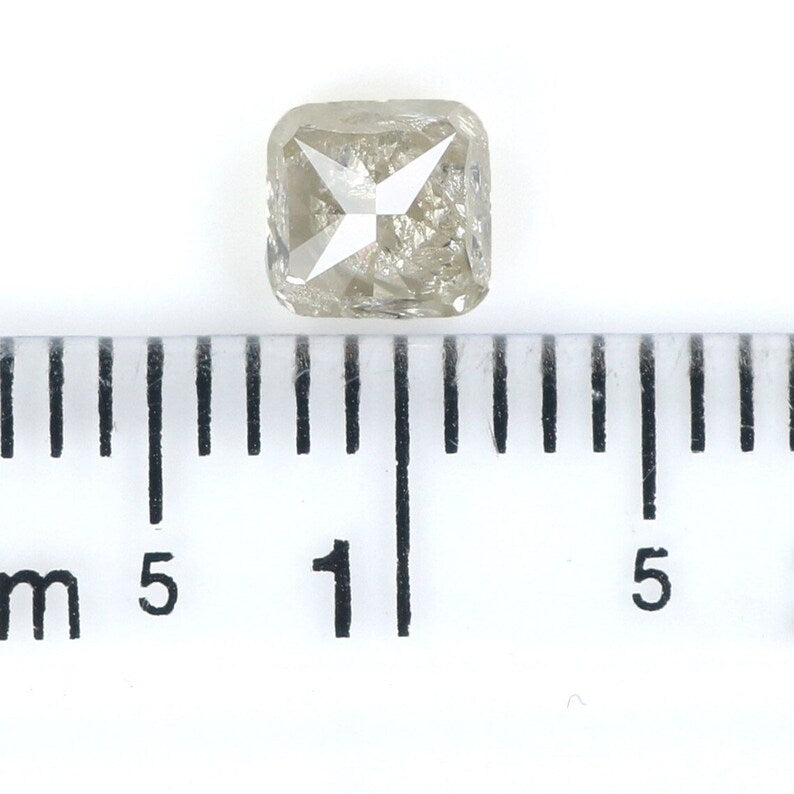 0.67 Ct Natural Loose Cushion Diamond Yellow Grey Color Cushion Diamond 4.60 MM Natural Loose Diamond Cushion Brilliant Cut Diamond NQ8716