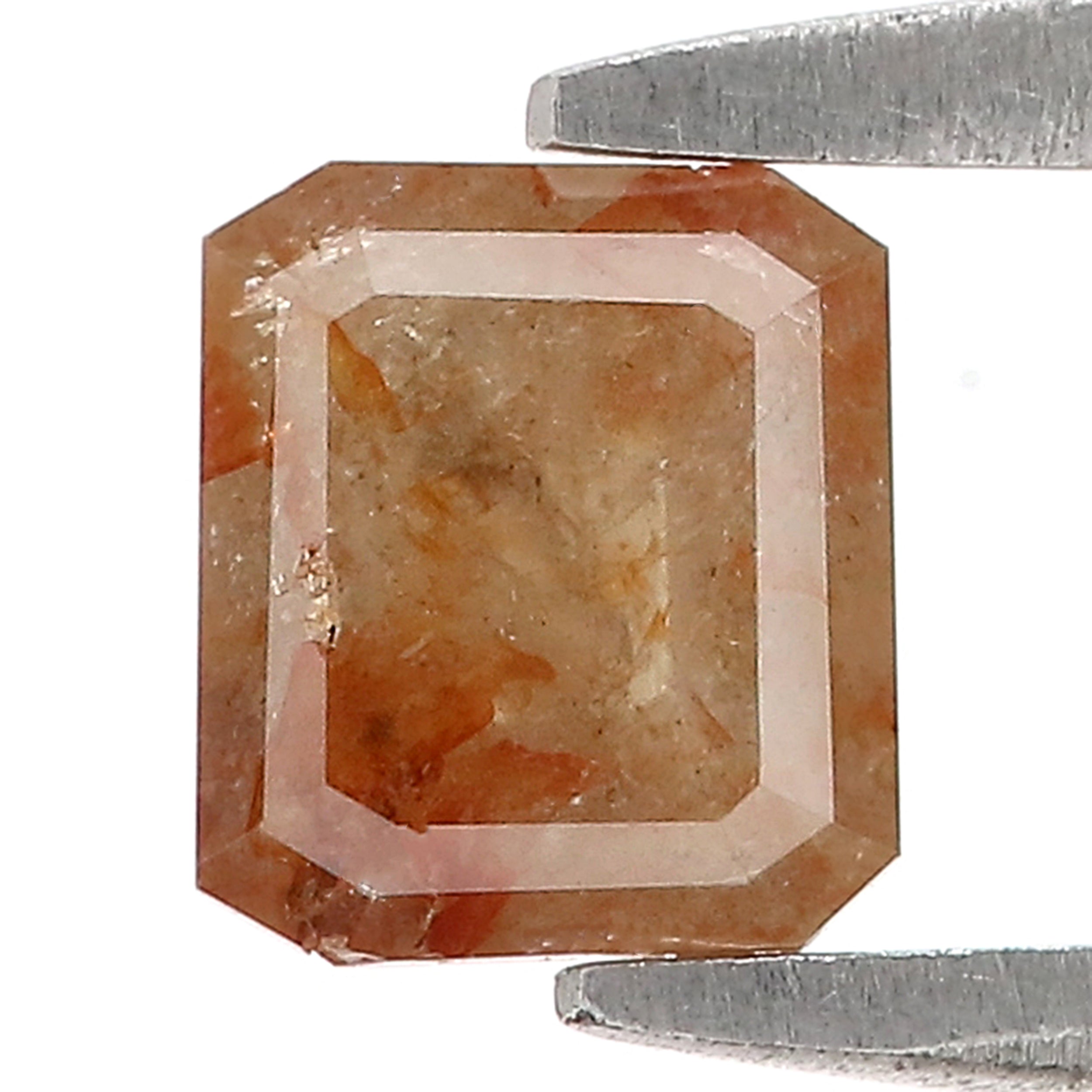 0.58 CT Natural Loose Emerald Shape Diamond Brown Color Emerald Diamond 5.30 MM Natural Diamond Brown ColorEmerald Rose Cut Diamond N2653