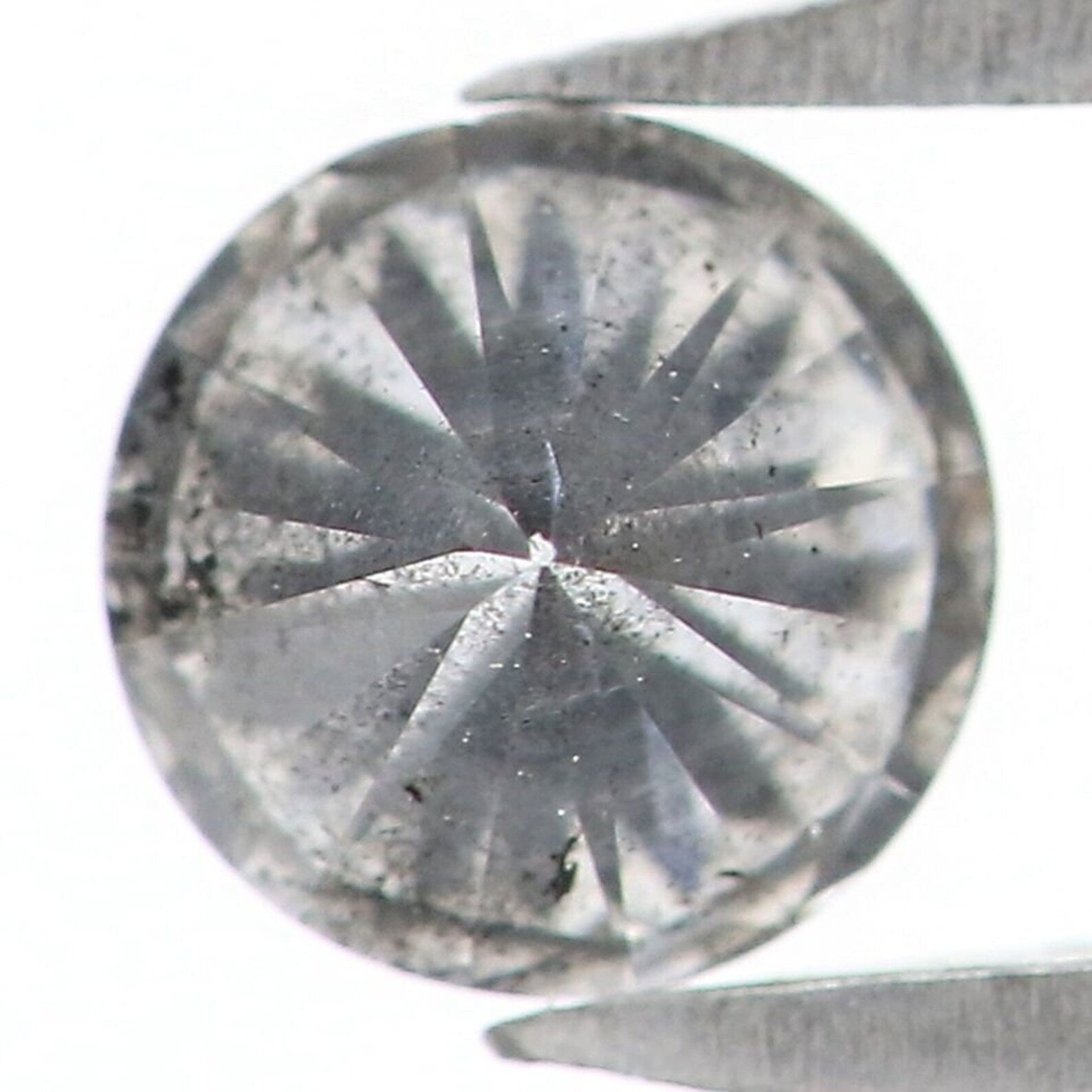 0.29 CT Natural Loose Round Rose Cut Diamond Salt And Pepper Round Shape Diamond 4.20 MM Black Grey Color Round Brilliant Cut Diamond NQ8679