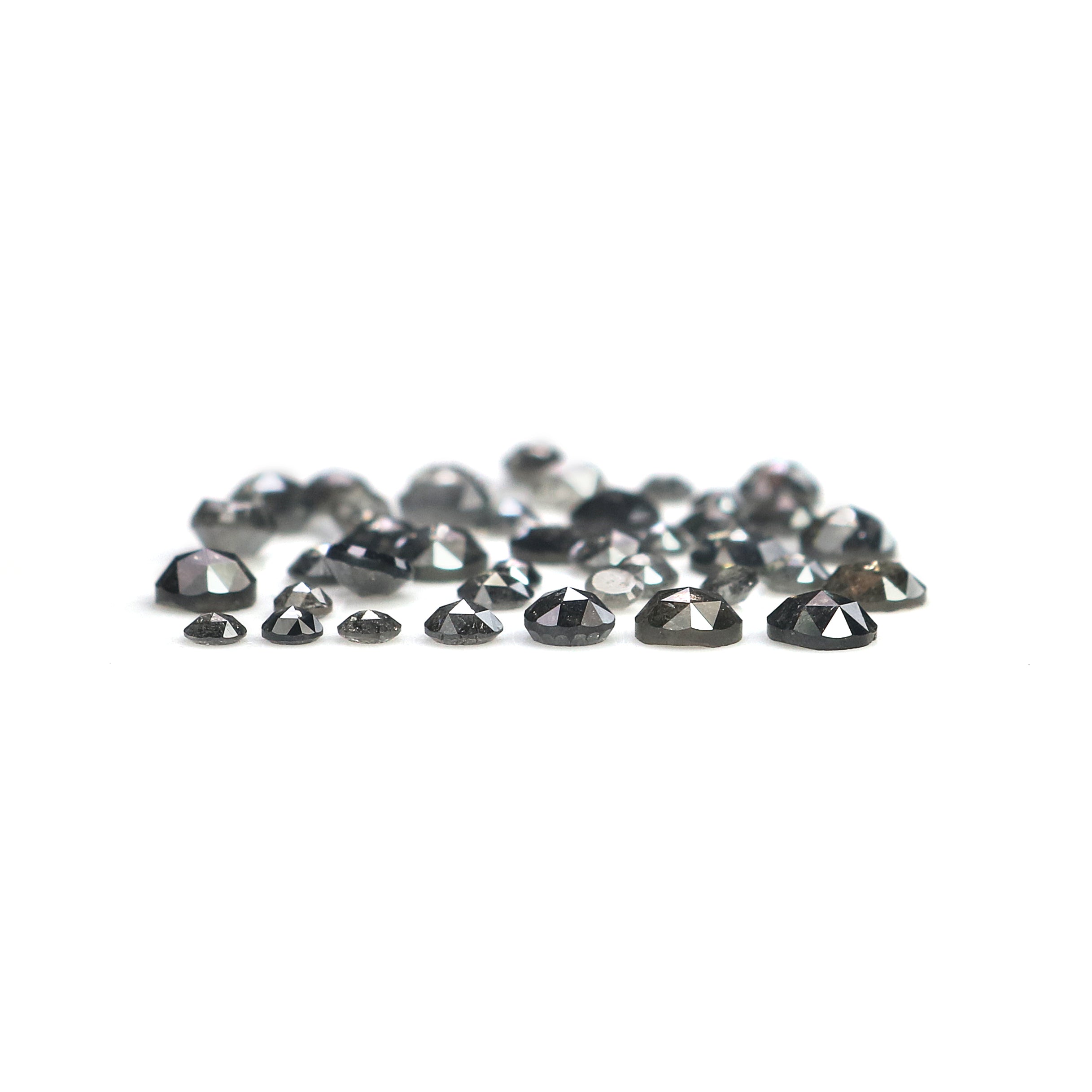 Natural Loose Round Rose Cut Salt Ana Pepper Diamond Fancy Rose Cut Black Grey Low Price Diamond 2.00 to 4.00 MM Round Shape Diamond Q10