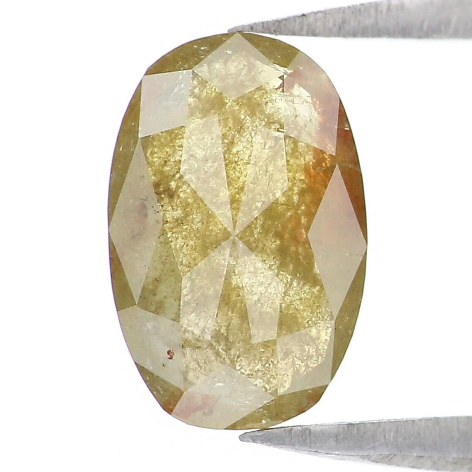 1.26 CT Natural Loose Oval Shape Diamond Green Color Oval Diamond 8.70 MM Natural Loose Diamond Yellow Color Oval Rose Cut Diamond NQ9888