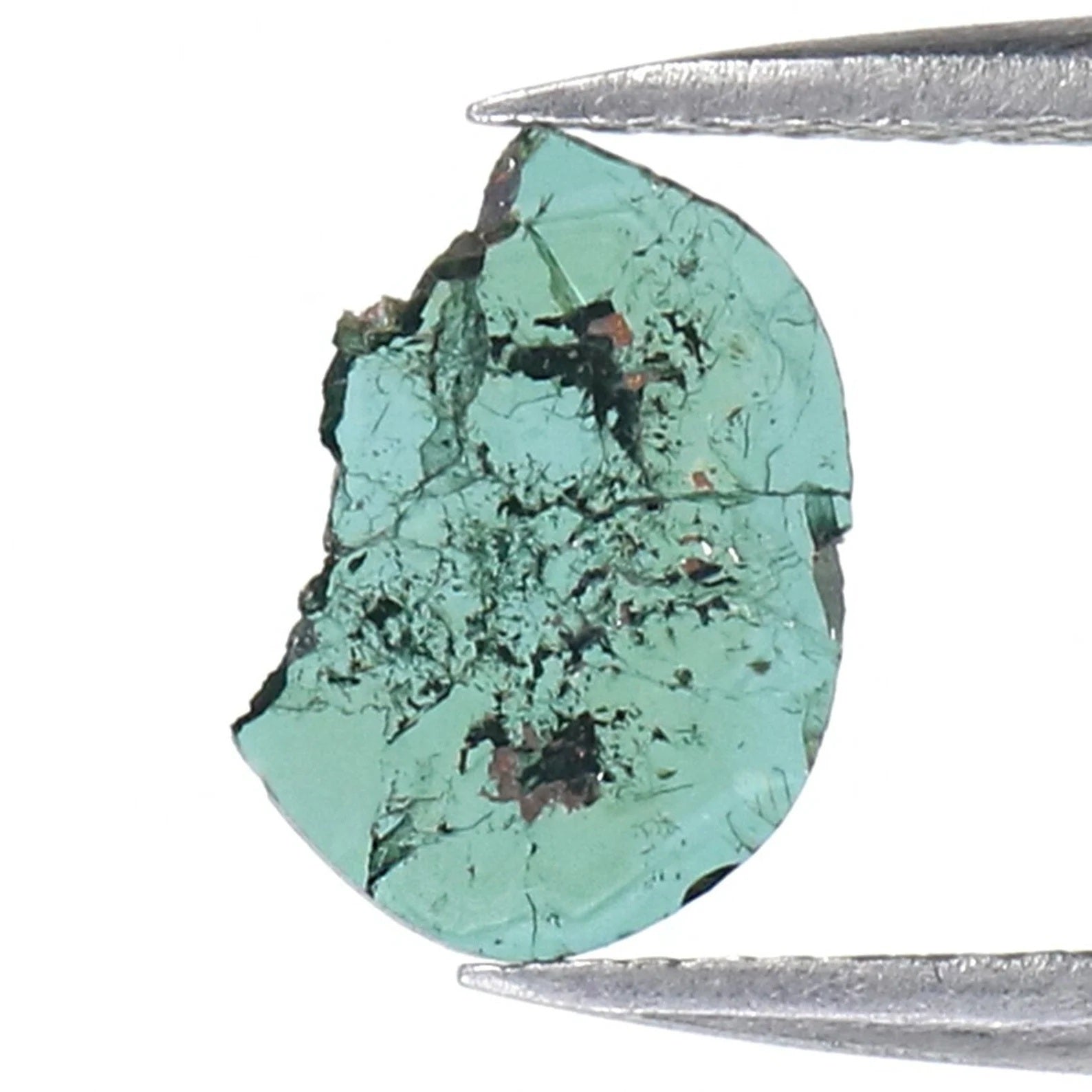 0.37 CT Natural Loose Slice Shape Diamond Blue Color Irregular Cut Diamond 8.70 MM Natural Loose Diamond blue Color Slice Cut Diamond NQ9176
