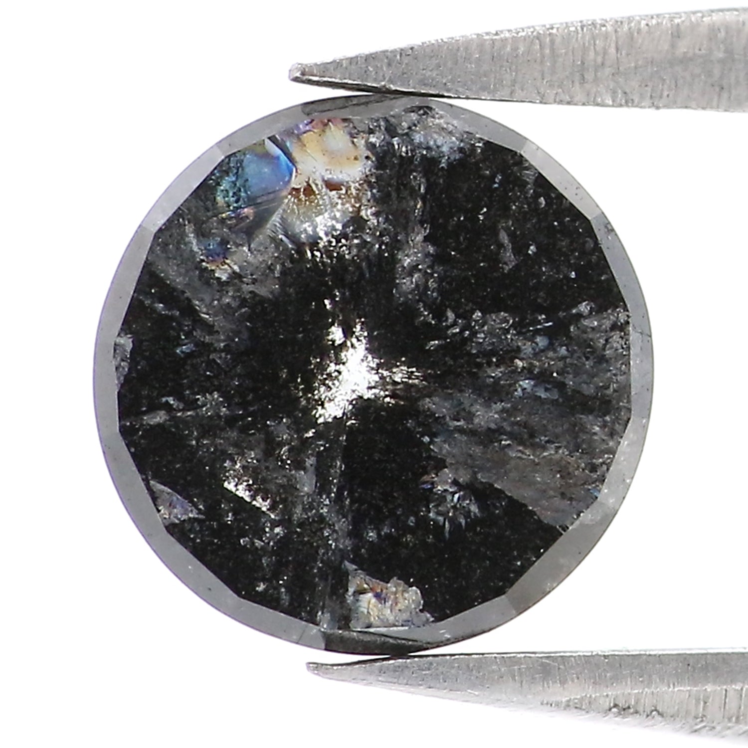 1.47 CT Natural Loose Round Rose Cut Diamond Salt And Pepper Round Diamond 7.10 MM Natural Loose Diamond Rose Cut Diamond Round Shape LQ3003