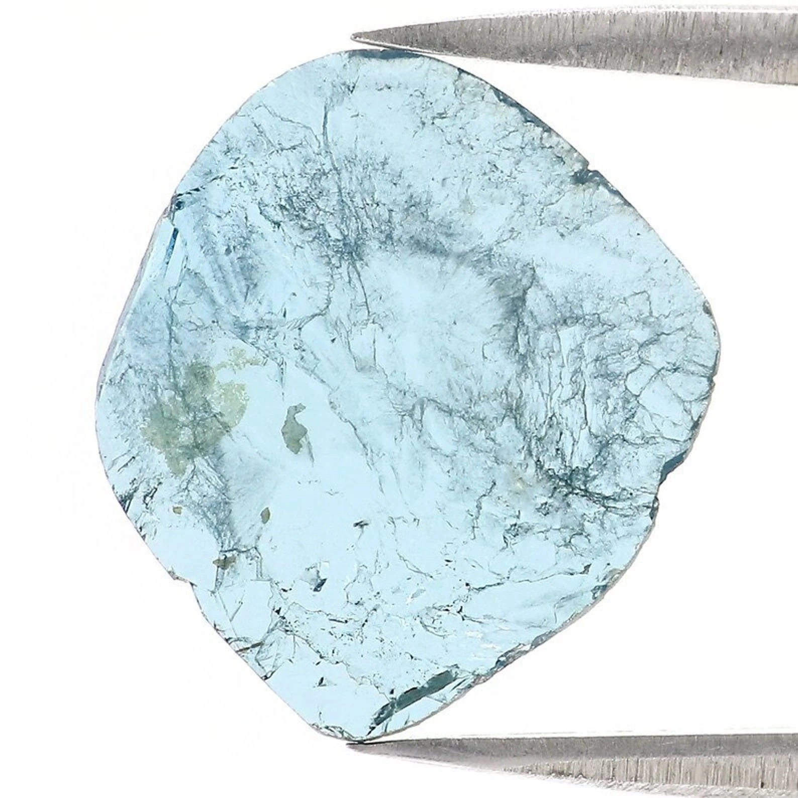 0.86 CT Natural Loose Slice Shape Diamond Blue Color Slice Cut Diamond 11.50 MM Natural Diamond Irregular Cut Slice Shape Diamond NQ1318