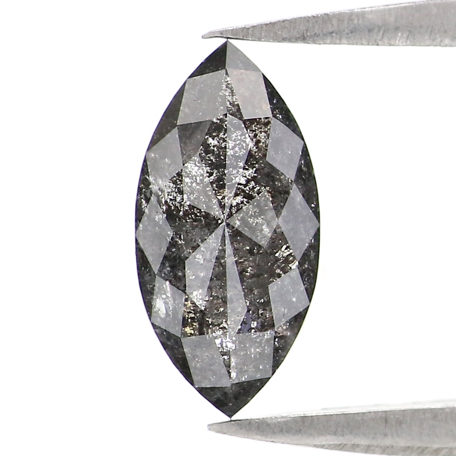 0.93 CT Natural Loose Marquise Shape Diamond Salt And Pepper Marquise Rose Cut Diamond 9.10 MM Black Grey Color Marquise Cut Diamond QL2873