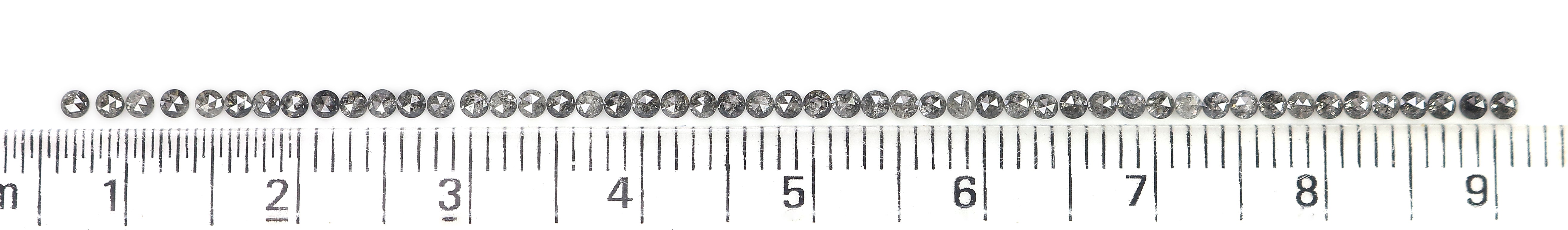 1.09 Ct Natural Loose Round Rose Cut Diamond Salt And Pepper Round Diamond 1.60 MM Natural Black Grey Color Round Rose Cut Diamond LQ1820
