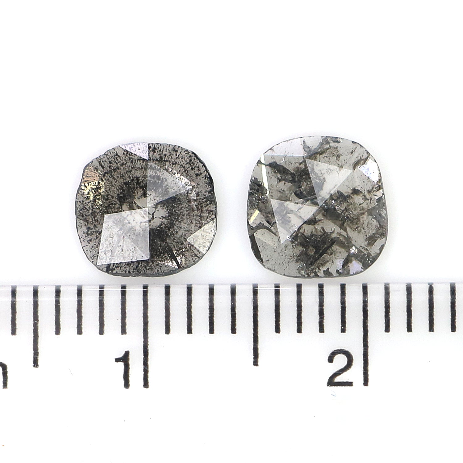 0.82 CT Natural Loose Slice Shape Diamond Salt And Pepper Slice Uncut Diamond 6.50 MM Natural Black Grey Diamond Irregular Cut Diamond L3610