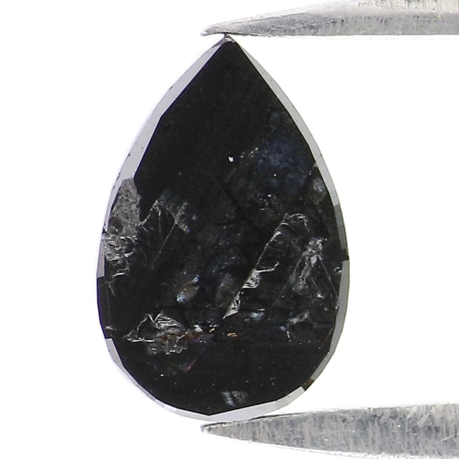 0.61 CT Natural Loose Pear Shape Diamond Black Color Pear Shape Diamond 7.35 MM Natural Loose Diamond Black Pear Rose Cut Diamond QN2270