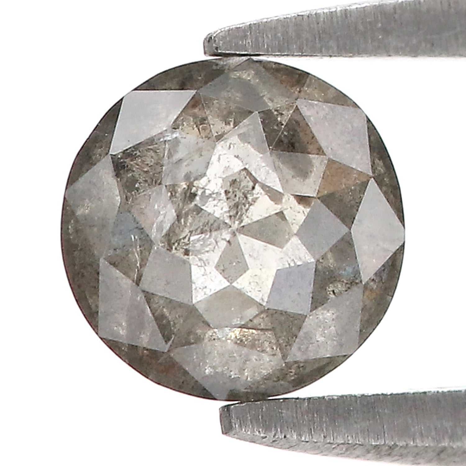 0.87 CT Natural Loose Round Rose Cut Diamond Salt And Pepper Round Shape Diamond 5.80 MM Natural Black Grey Round Rose Cut Diamond LQ1197