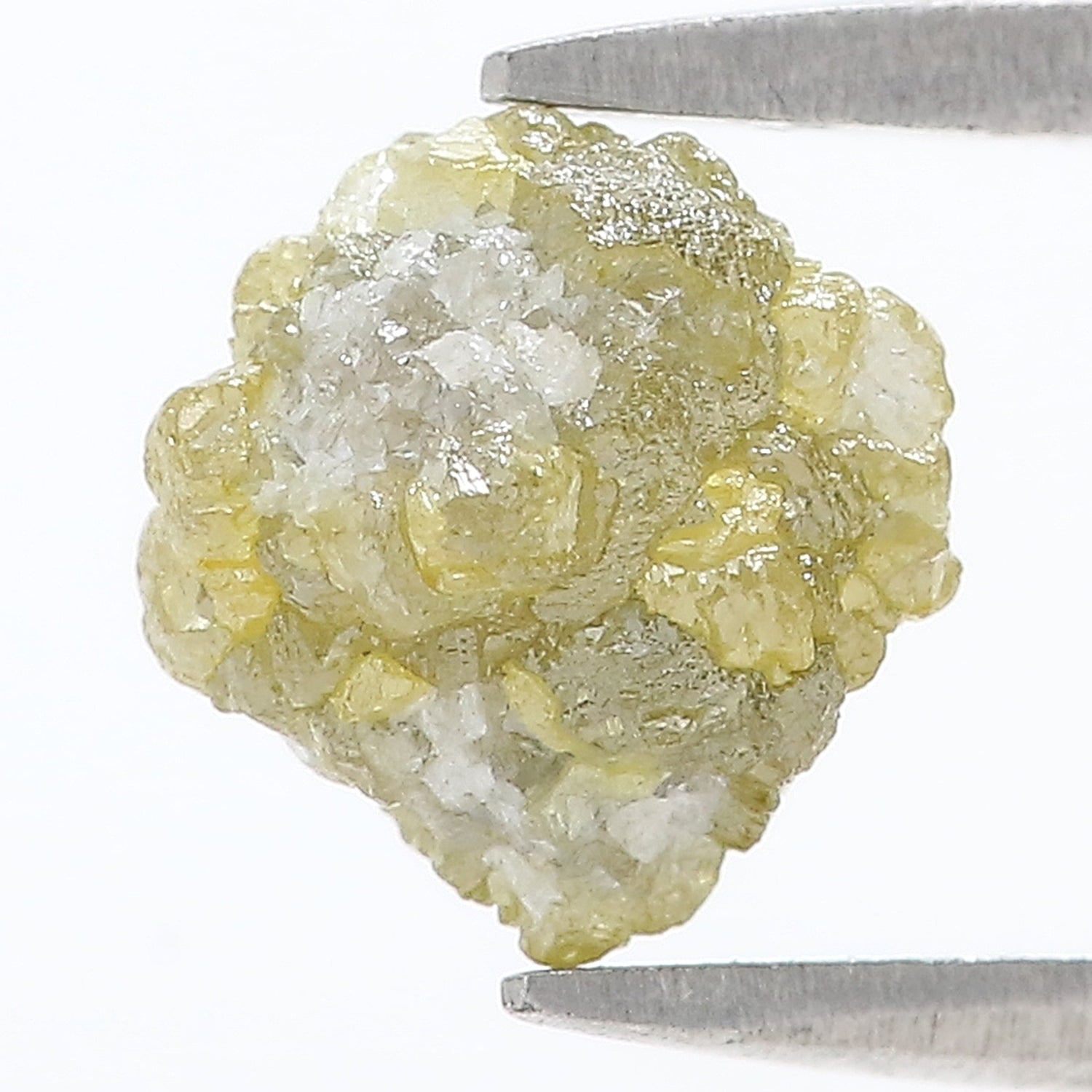 3.00 CT Natural Loose Rough Shape Diamond Yellow Color Rough Uncut Diamond 8.40 MM Natural Grey Color Rough Irregular Cut Diamond LQ3369