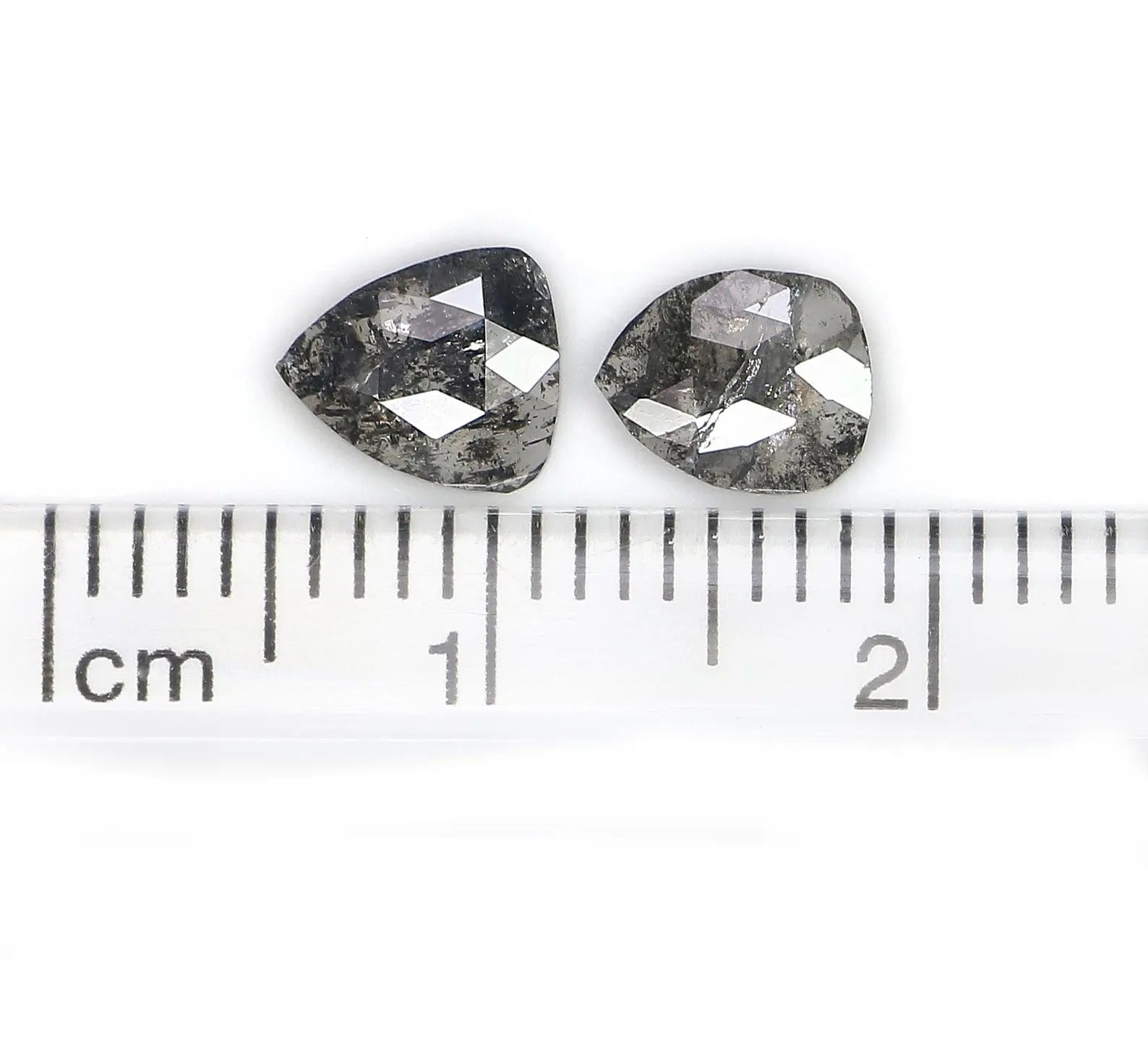 0.93 CT Natural Loose Pear Shape Pair Diamond Salt And Pepper Pear Diamond 6.30 MM Natural Black Gray Color Pear Rose Cut Diamond NQ8434