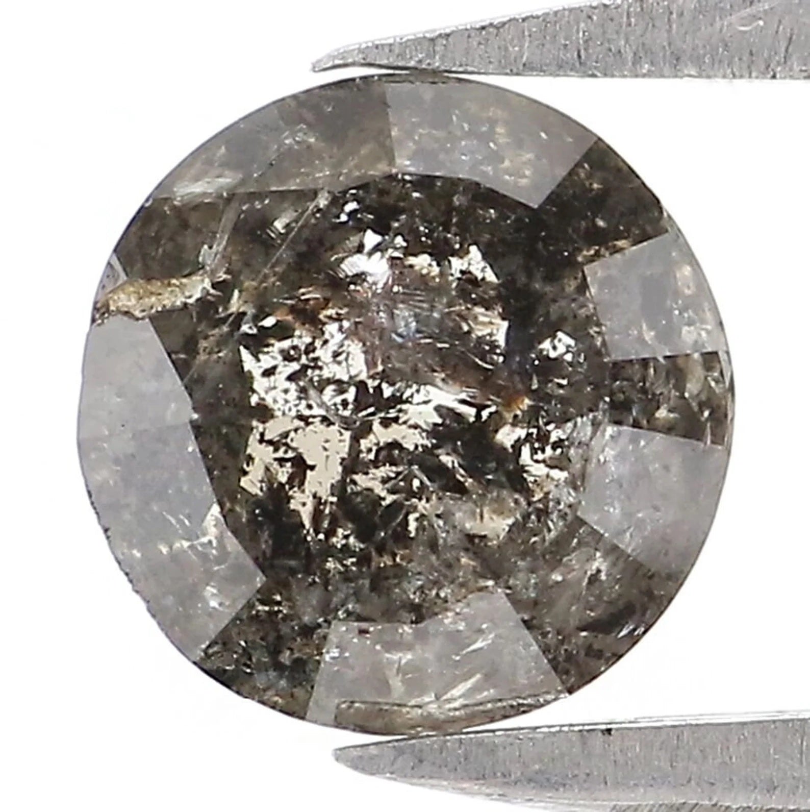 1.00 CT Natural Loose Round Rose Cut Salt And Pepper Diamond Natural Black Grey Color Diamond 6.10 MM Round Rose Cut Shape Diamond QN2188