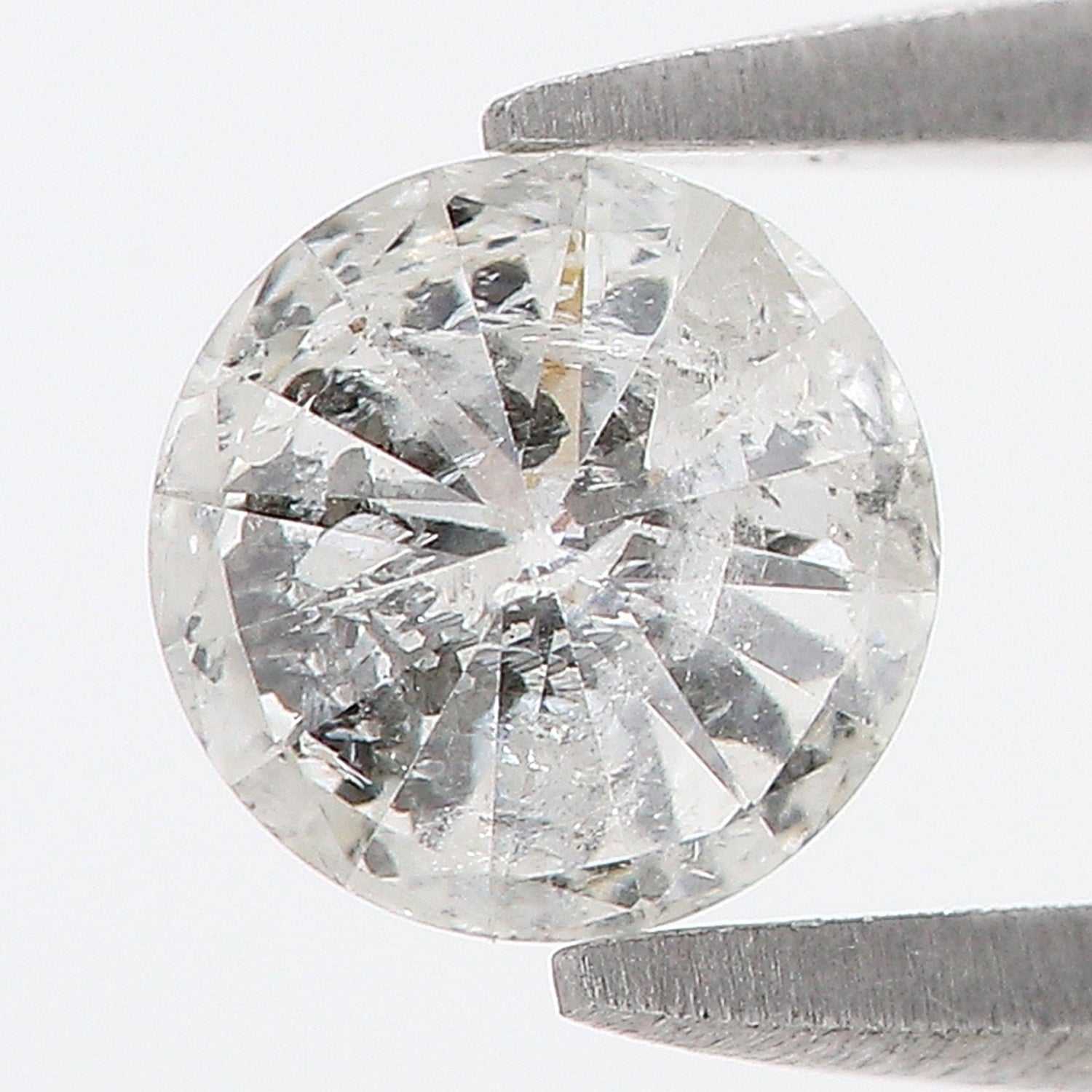 0.80 CT Natural Loose Round Shape Diamond Salt And Pepper Round Diamond 5.80 MM Natural Black Grey Color Round Brilliant Cut Diamond LQ5568