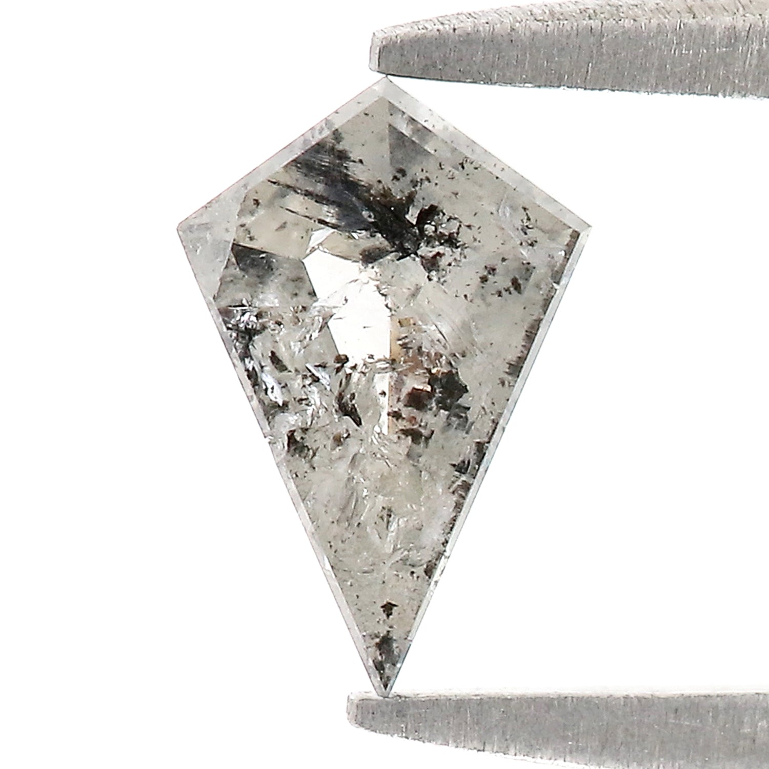 0.54 CT Natural Loose Kite Shape Diamond Salt And Pepper Kite Diamond 7.65 MM Natural Black Grey Color Diamond Kite Rose Cut Diamond N2609