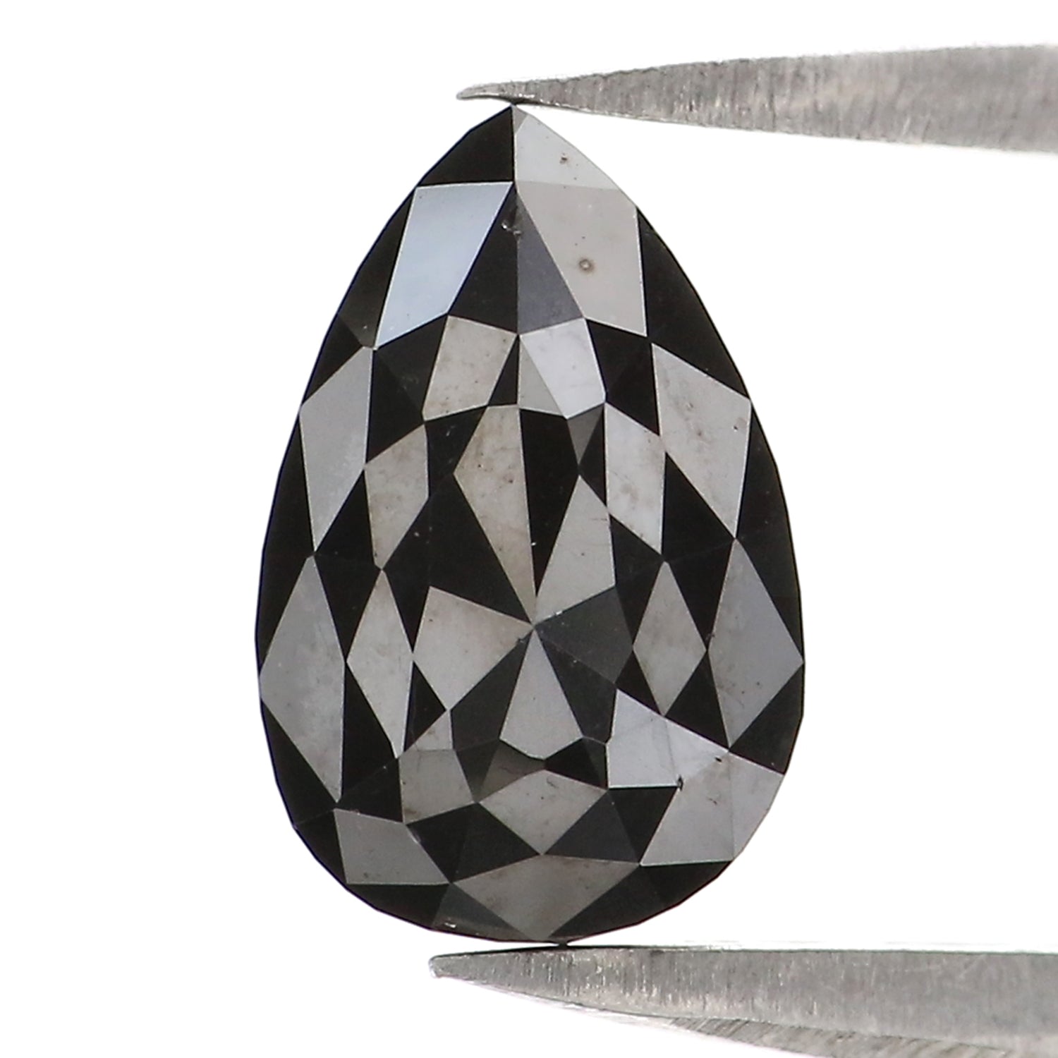 1.56 CT Natural Loose Pear Shape Diamond Black Color Pear Cut Diamond 8.60 MM Natural Loose Diamond Black Color Pear Rose Cut Diamond LC13