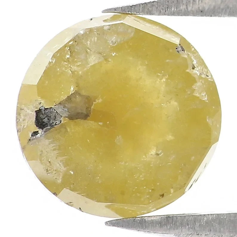 2.57 CT Natural Loose Round Shape Diamond Yellow Color Round Cut Diamond 8.00 MM Natural Diamond Yellow Color Round Rose Cut Diamond QN588