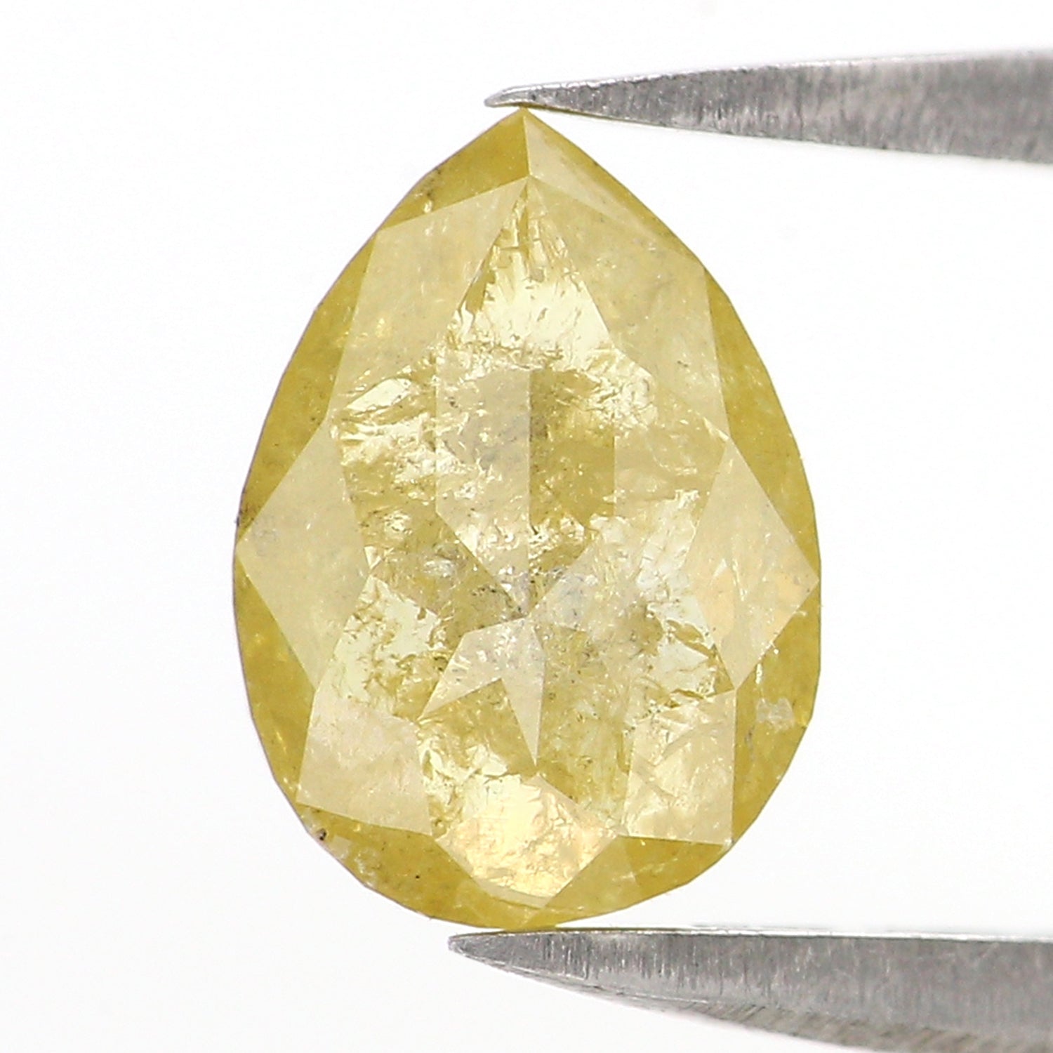 1.25 CT Natural Loose Pear Shape Diamond Yellow Color Pear Cut Diamond 8.35 MM Natural Yellow Color Diamond Pear Rose Cut Diamond LQ2886