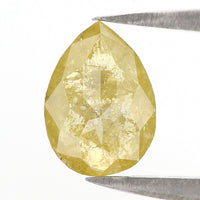 Natural Loose Pear Diamond, Yellow Color Pear Cut Diamond, Natural Loose Diamond, Pear Rose Cut Diamond, 1.25 CT Pear Shape Diamond L2886