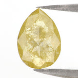 Natural Loose Pear Diamond, Yellow Color Pear Cut Diamond, Natural Loose Diamond, Pear Rose Cut Diamond, 1.25 CT Pear Shape Diamond L2886