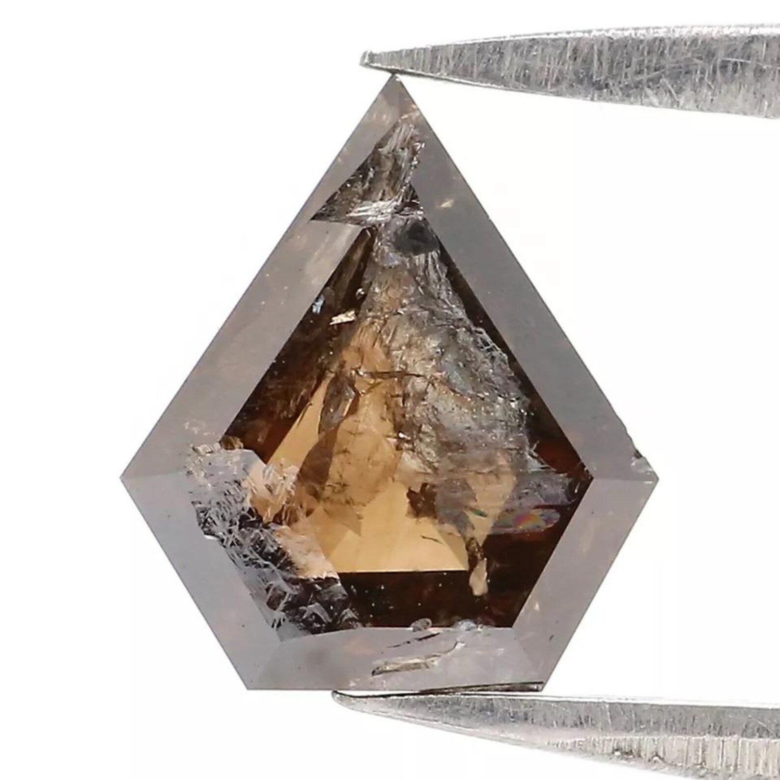 1.39 CT Natural Loose Shield Diamond Brown Color Shield Cut Diamond 8.60 MM Natural Loose Diamond Brown Color Shield Rose Cut Diamond QN8853