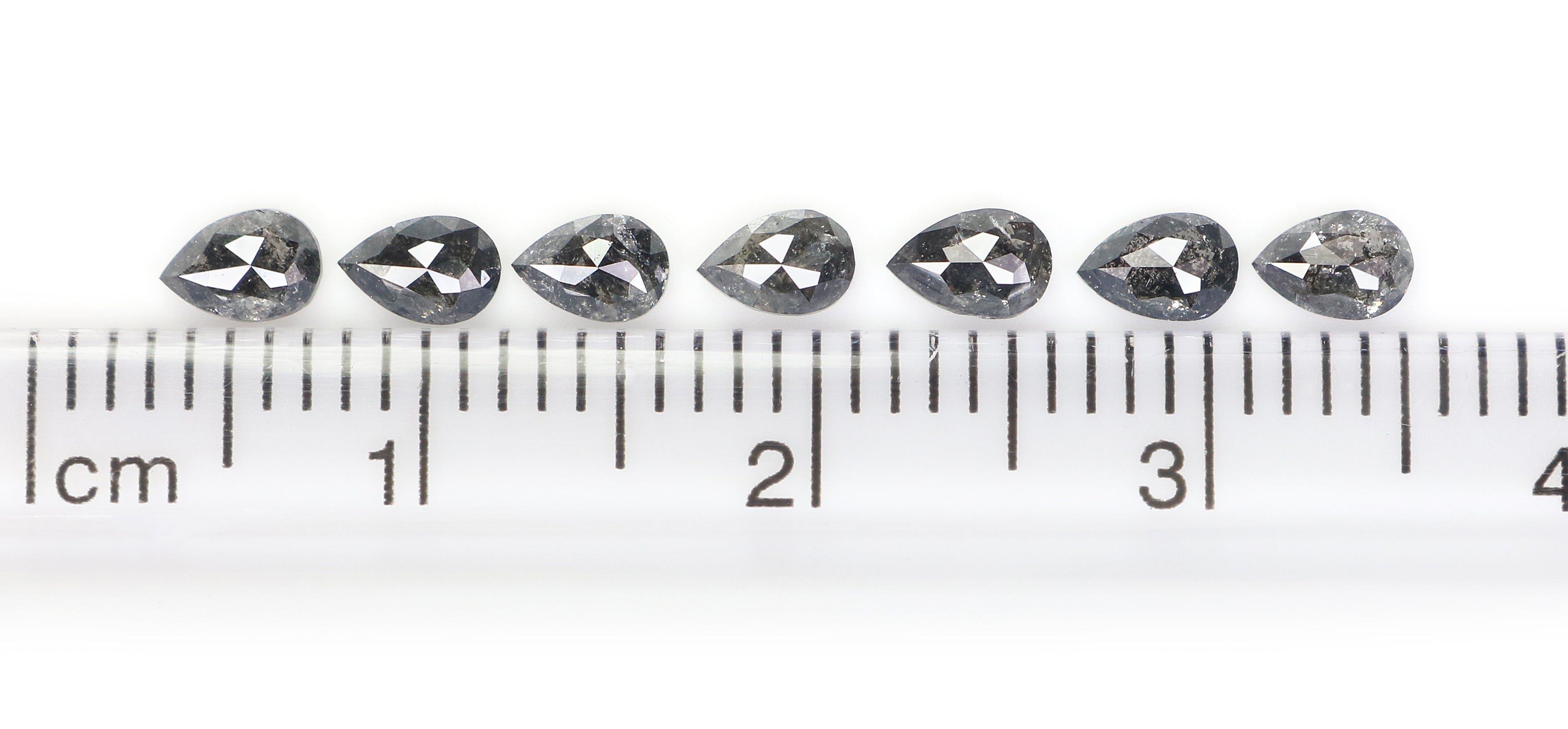 1.05 CT Natural Loose Pear Shape Diamond Salt And Pepper Pear Rose Cut Diamond 3.15 MM Black Grey Color Pear Shape Rose Cut Diamond L1278