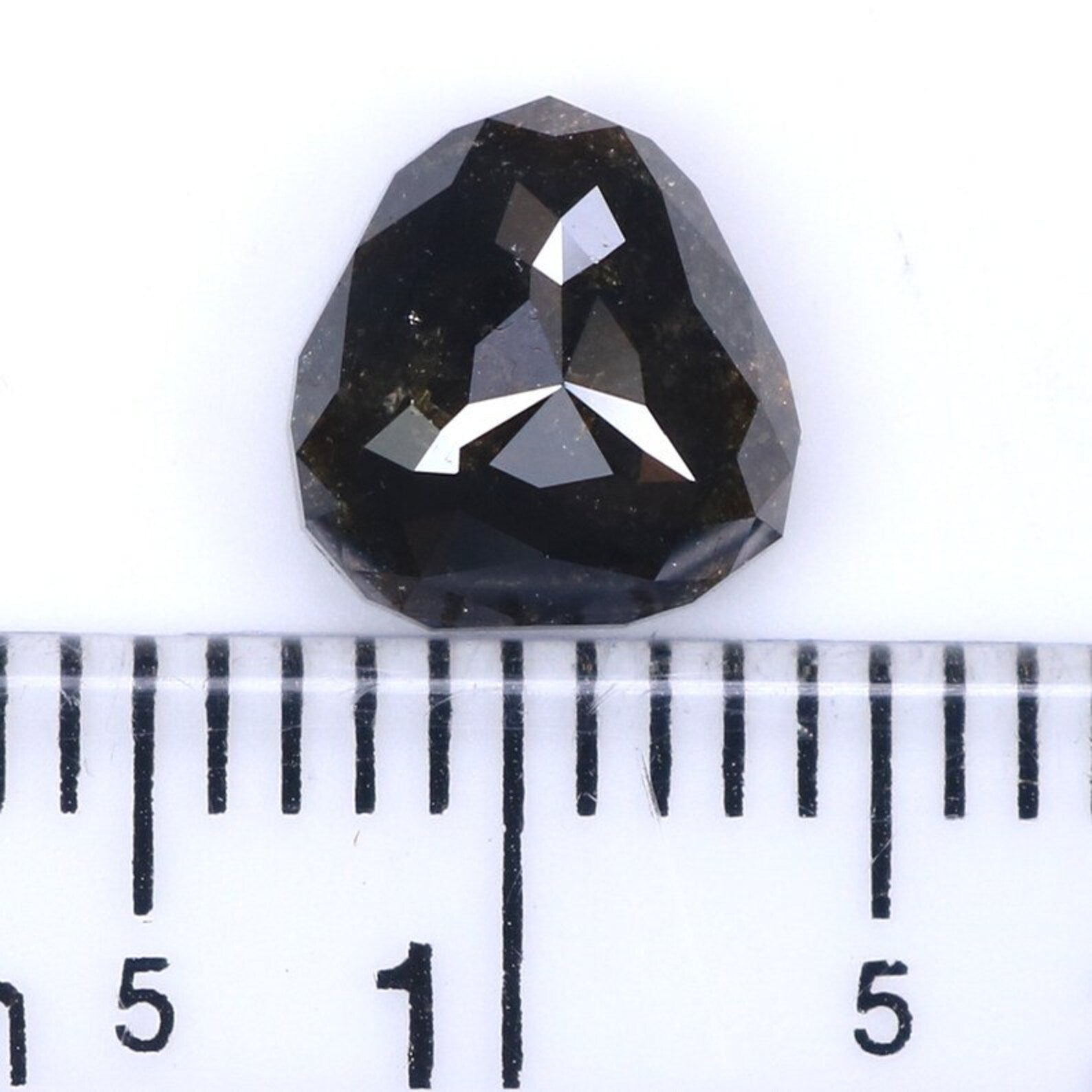 1.53 CT Natural Loose Triangle Shape Diamond Salt And Pepper Triangle Diamond 7.30 MM Black Brown Color Triangle Rose Cut Diamond NQ9453