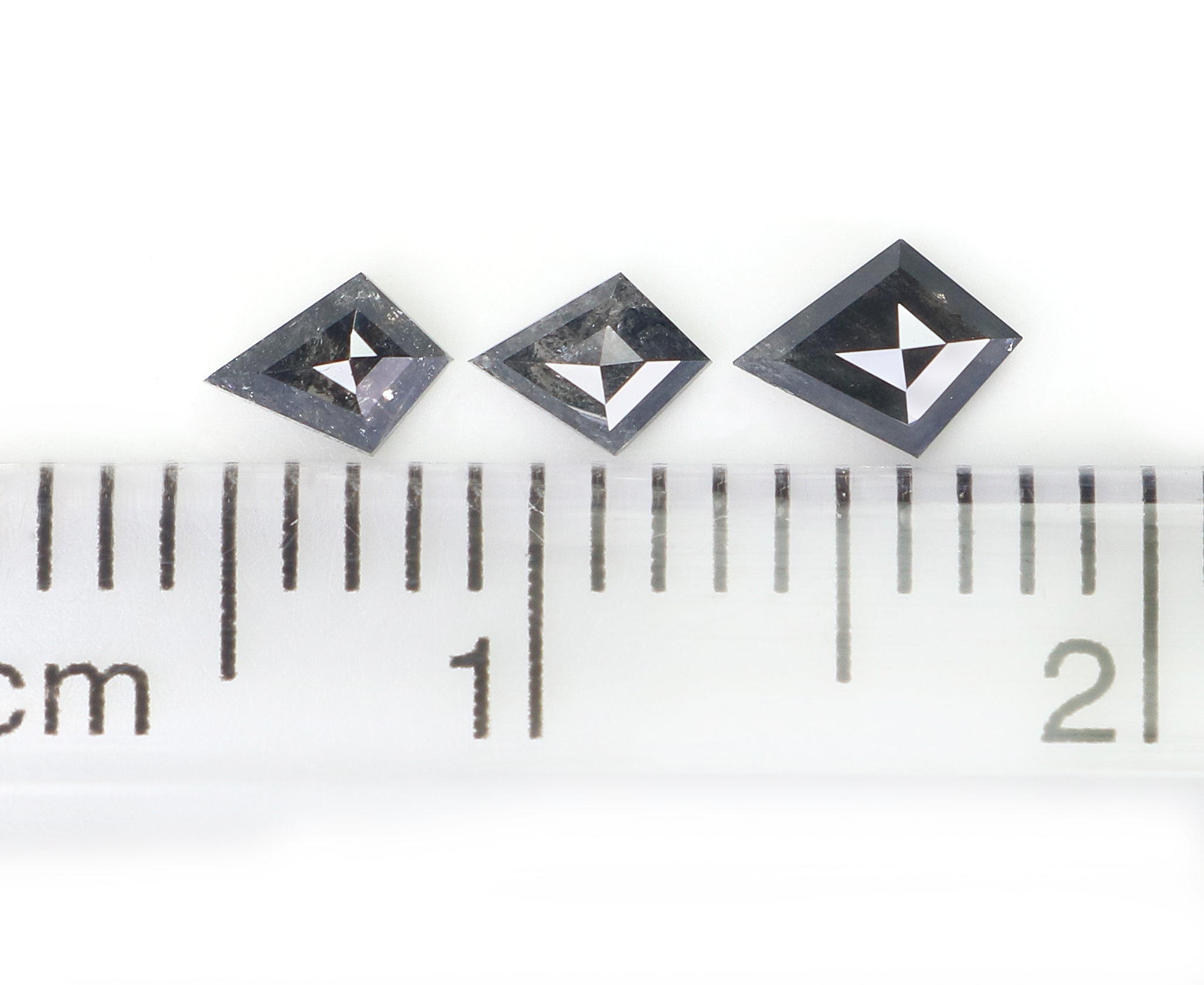 0.37 CT Natural Loose Kite Shape Diamond Salt And Pepper Kite Cut Diamond 4.75 MM Natural Loose Black Grey Color Kite Rose Cut Diamond L2823