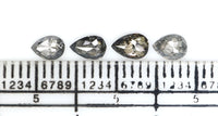 Natural Loose Pear Diamond, Salt And Pepper Pear Diamond, Natural Loose Diamond, Pear Rose Cut Diamond, 0.63 CT Pear Cut Diamond L2893