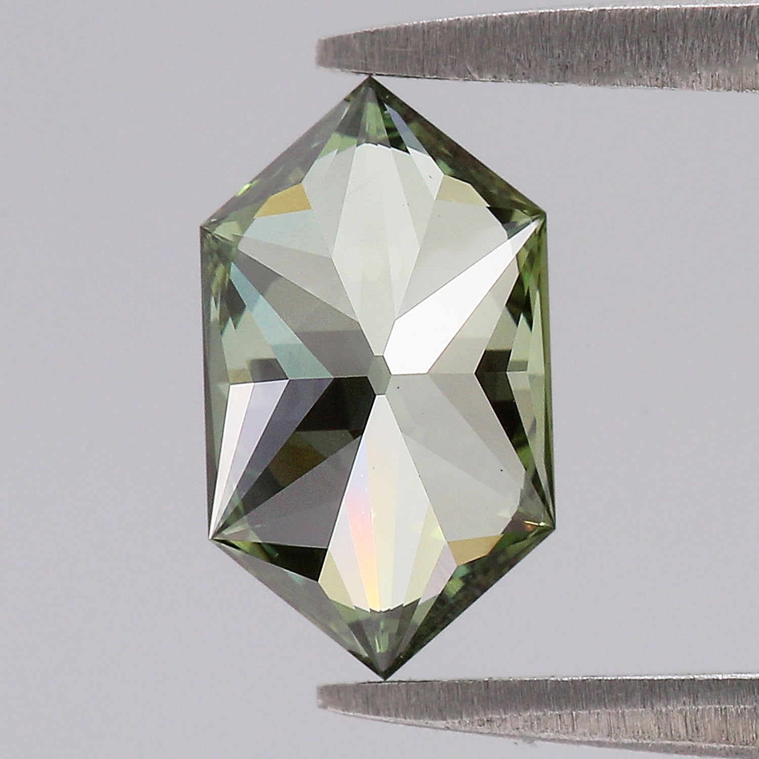 1.31 CT IGI Certified Hexagon Old European Cut Diamond Fancy Vivid Green Color VVS2 Clarity Lab Grown Diamond Lab Created Diamond L3671