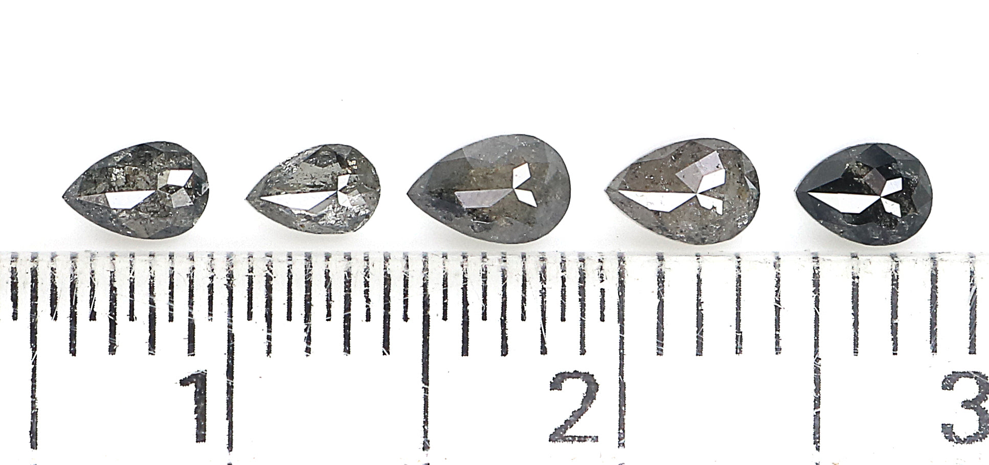 0.56 CT Natural Loose Pear Shape Diamond Salt And Pepper Pear Diamond 4.20 MM Natural Loose Black Grey Color Pear Rose Cut Diamond KQ2665