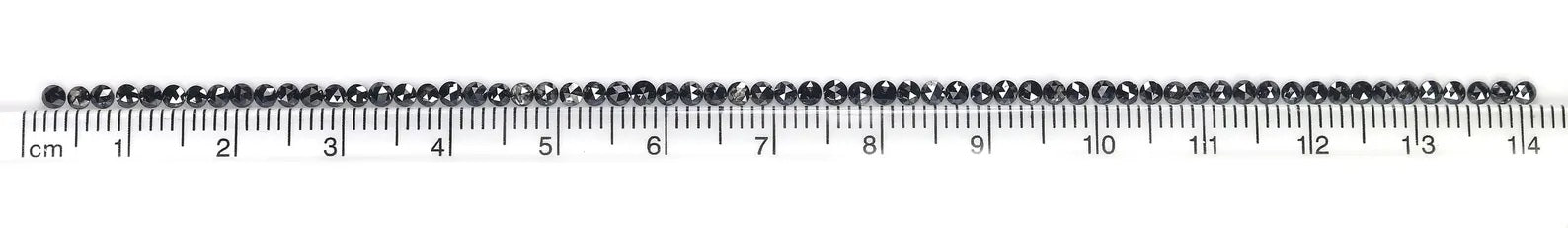 3.33 CT Natural Loose Round Shape Diamond Black Color Round Cut Diamond 2.10 MM Natural Diamond Black Color Round Rose Cut Diamond NQ1811