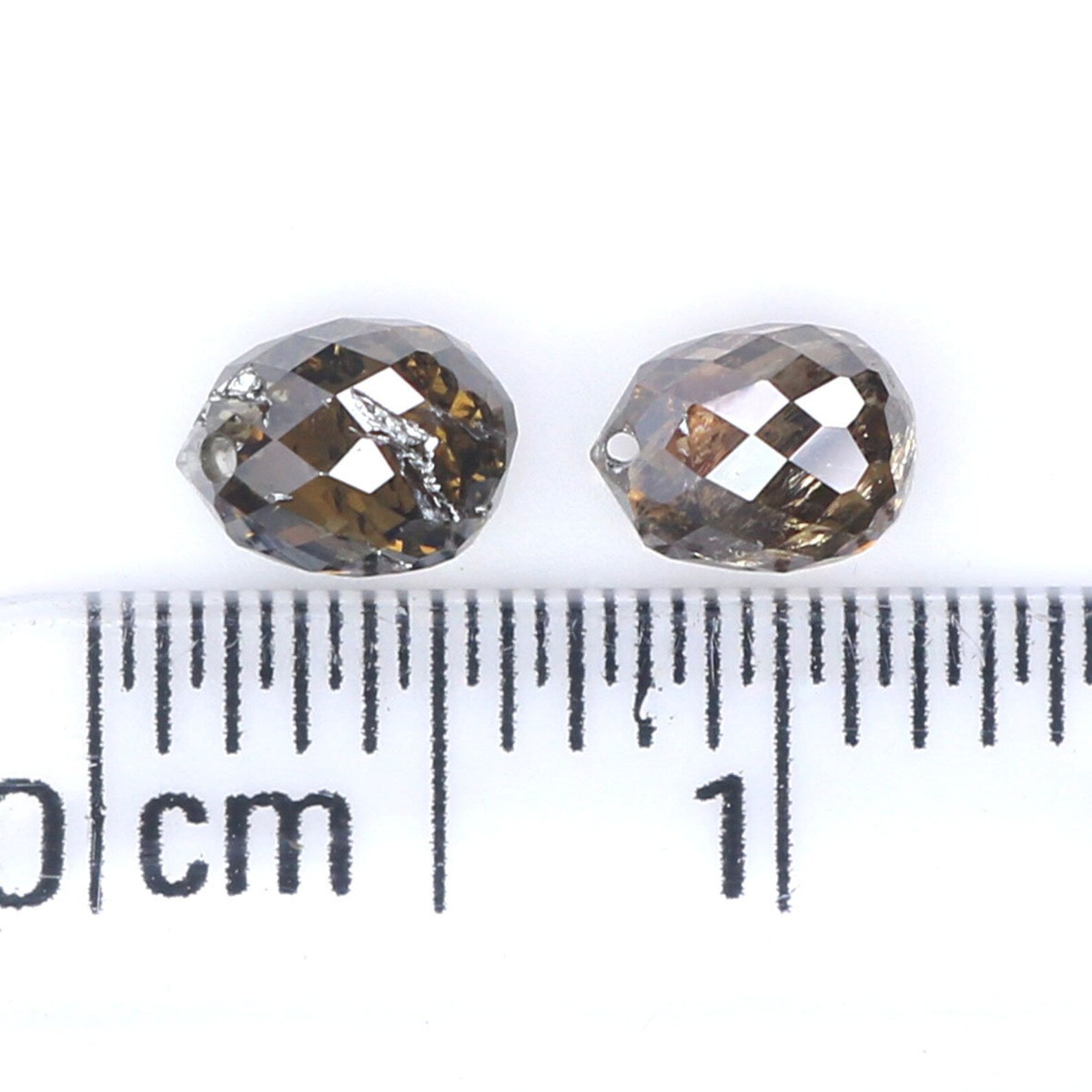 1.11 CT Natural Loose briolette Diamond Brown Color Drop Shape Diamond 4.80 MM Natural Loose Diamond Drop Shape Rose Cut Diamond KDN869