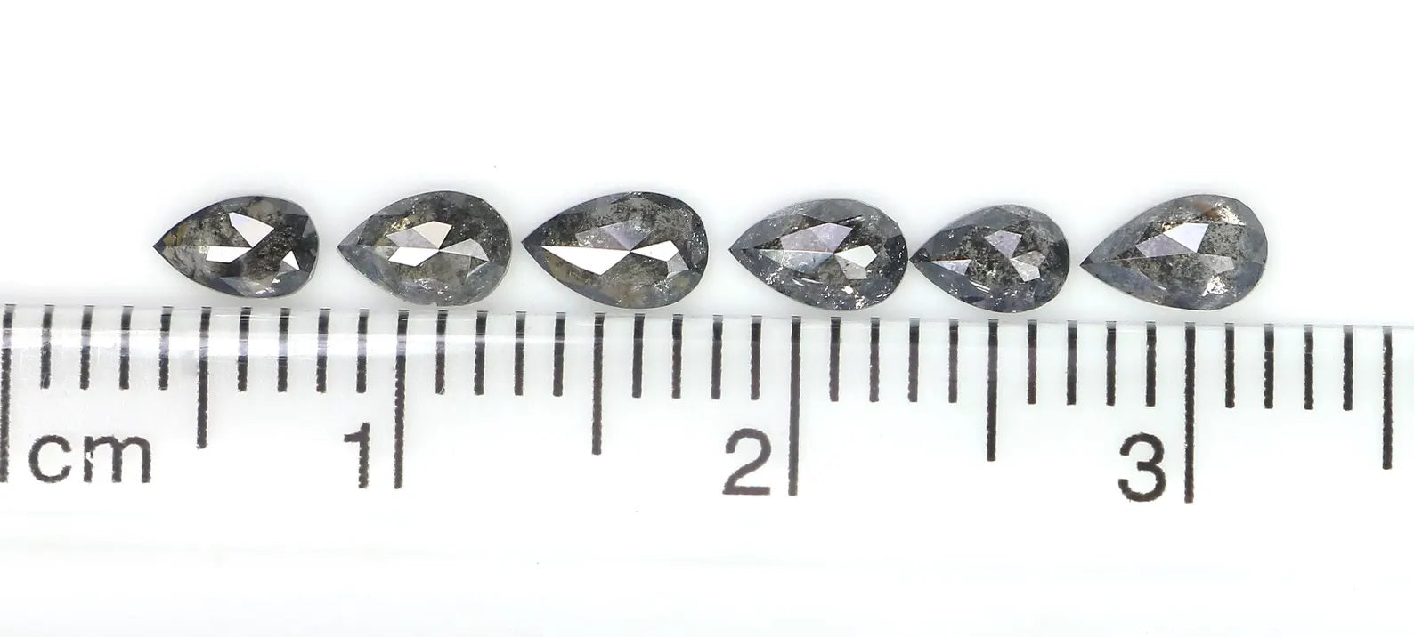 0.94 CT Natural Loose Pear Diamond Salt And Pepper Diamond 4.10 MM Natural Loose Diamond Black Grey Color Pear Shape Rose Cut Diamond NQ1563