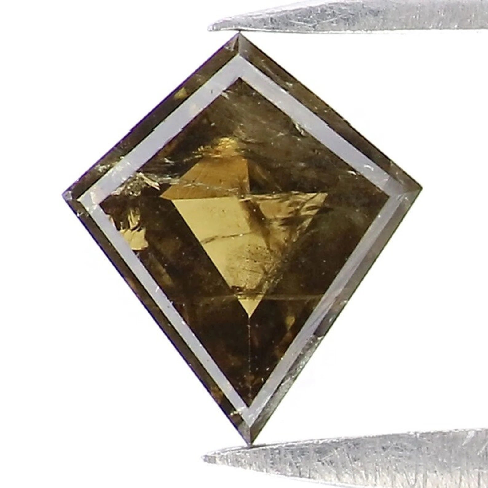 0.45 Ct Natural Loose Kite Diamond Yellow Green Color Kite Diamond 6.35 MM Natural Loose Diamond Green Color Kite Rose Cut Diamond NQ1974