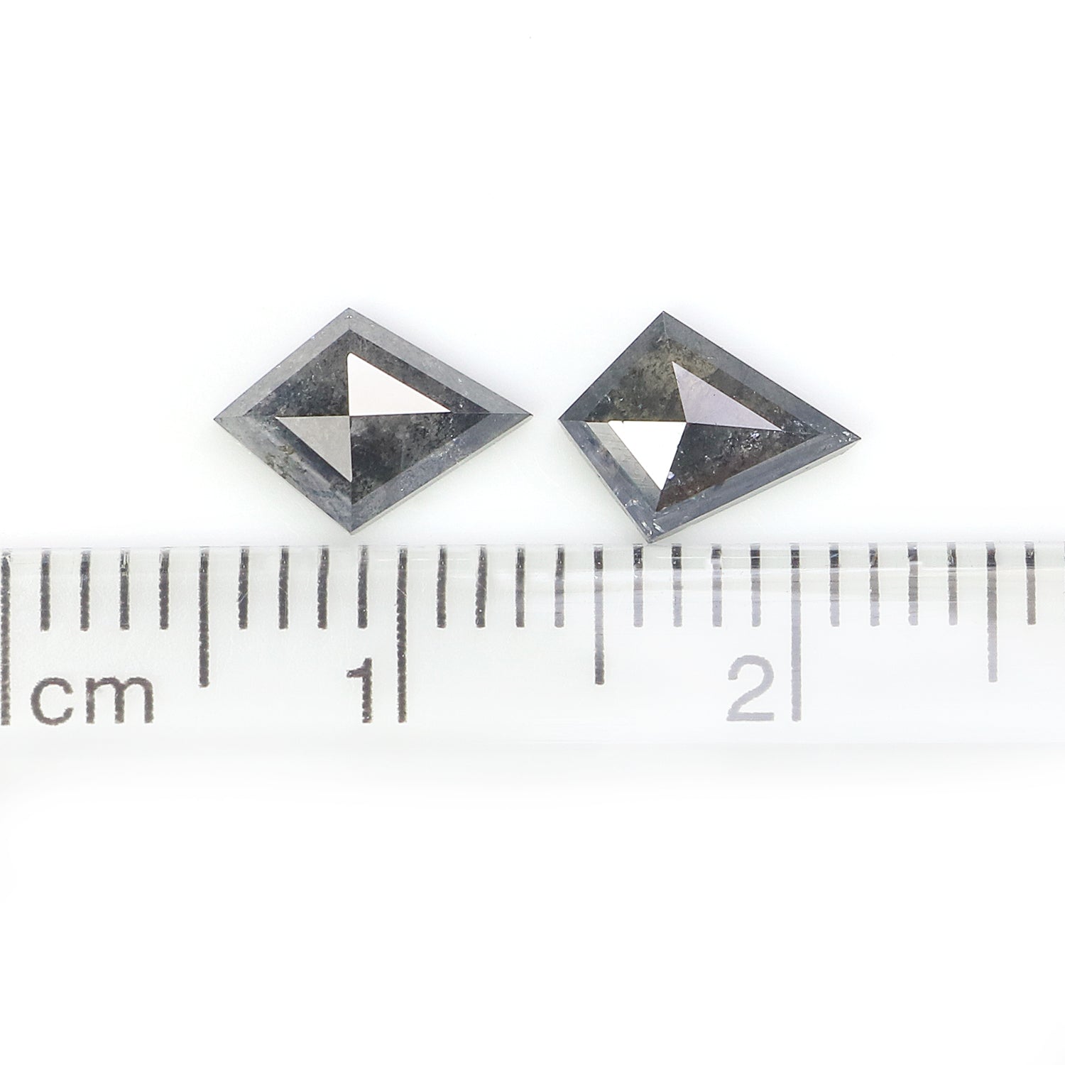1.31 CT Natural Loose Kite Cut Pair Diamond Salt And Pepper Kite Diamond 8.15 MM Natural Loose Black Grey Color Kite Rose Cut Diamond L3444