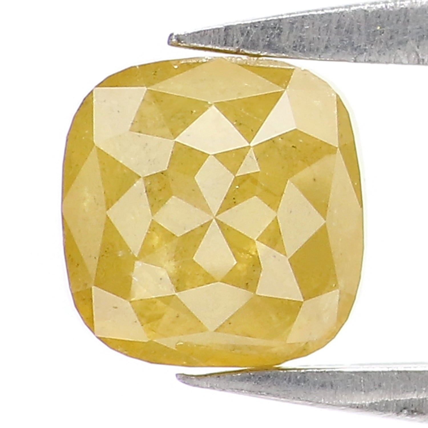 1.14 CT Natural Loose Cushion Shape Diamond Yellow Color Cushion Cut Diamond 5.35 MM Natural Yellow Color Cushion Rose Cut Diamond KQ2015