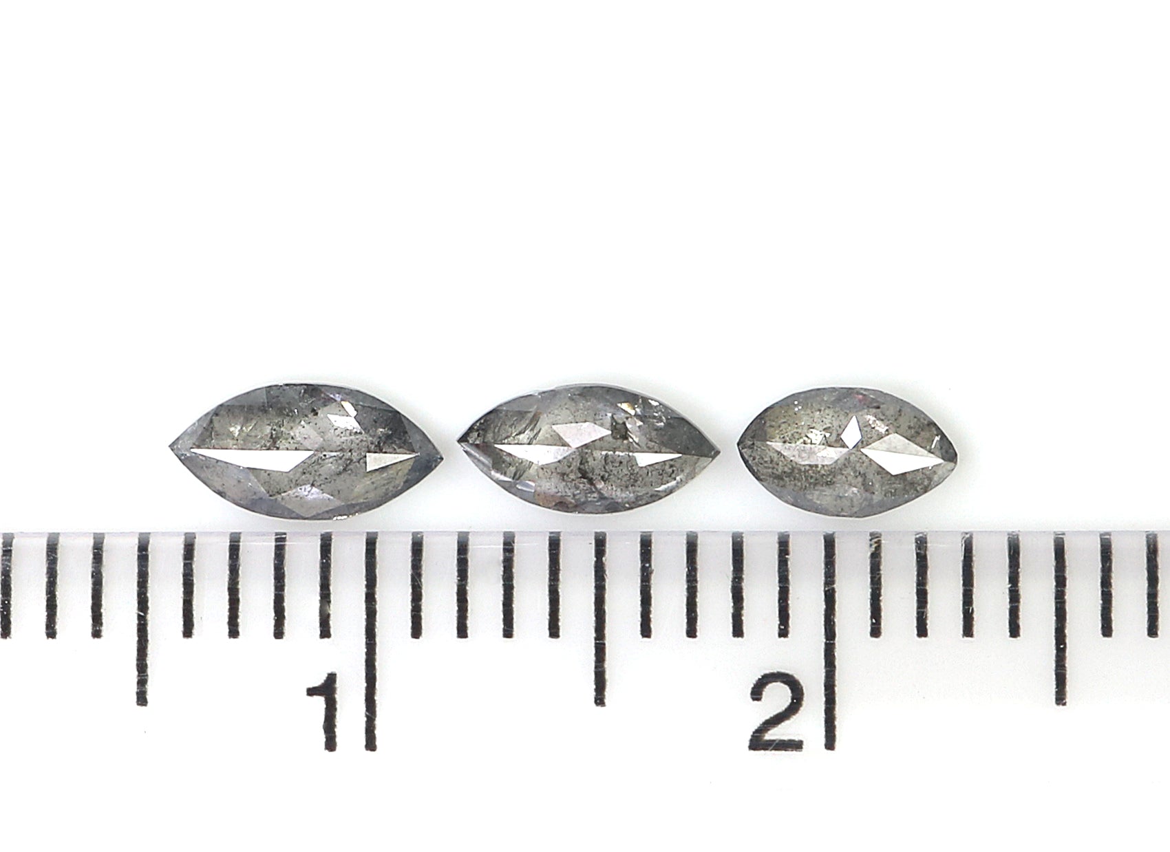 0.55 CT Natural Loose Marquise Shape Diamond Salt And Pepper Marquise Cut Diamond 4.80 MM Black Grey Color Marquise Rose Cut Diamond QL2458