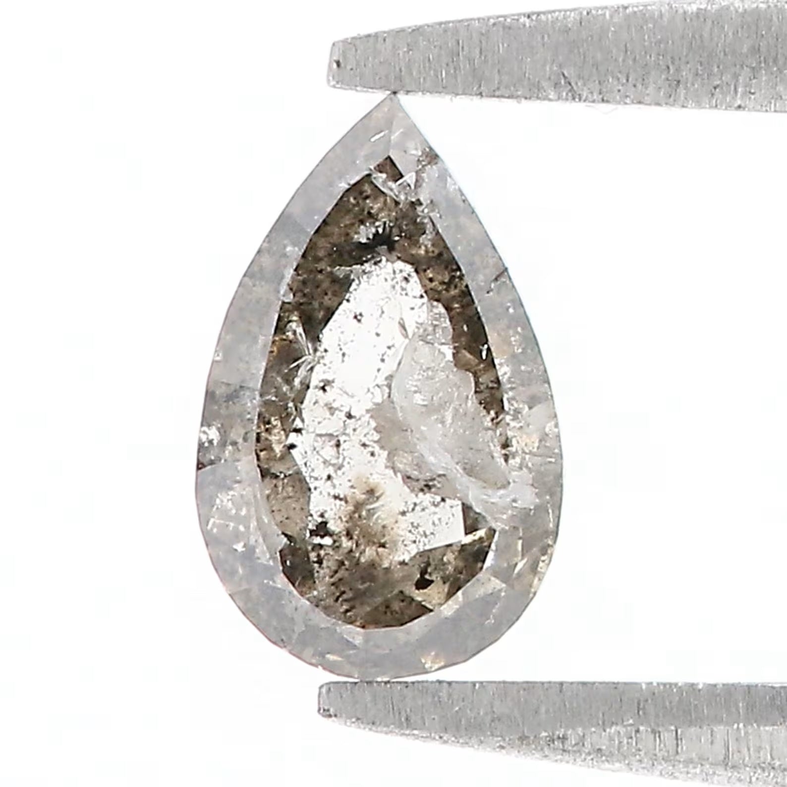 0.58 CT Natural Loose Pear Shape Diamond Salt And Pepper Pear Cut Diamond 6.95 MM Natural Loose Diamond Pear Shape Rose Cut Diamond QN589