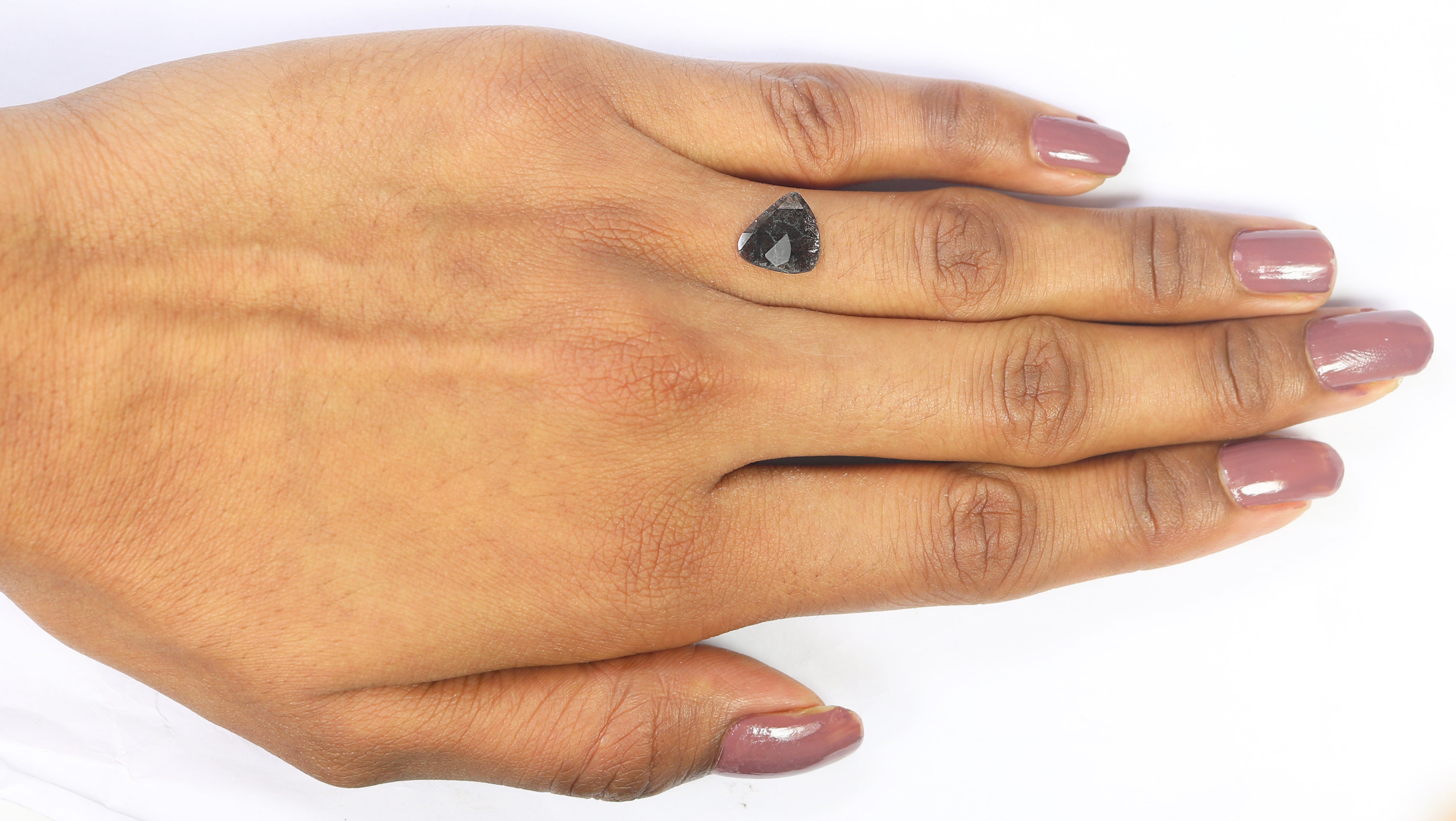 Natural Slice Salt and Pepper Diamond 0.79 CT Loose Rose Cut Black Grey Stone 9.60 MM Rustic Diamond For Custom Engagement Ring L3667